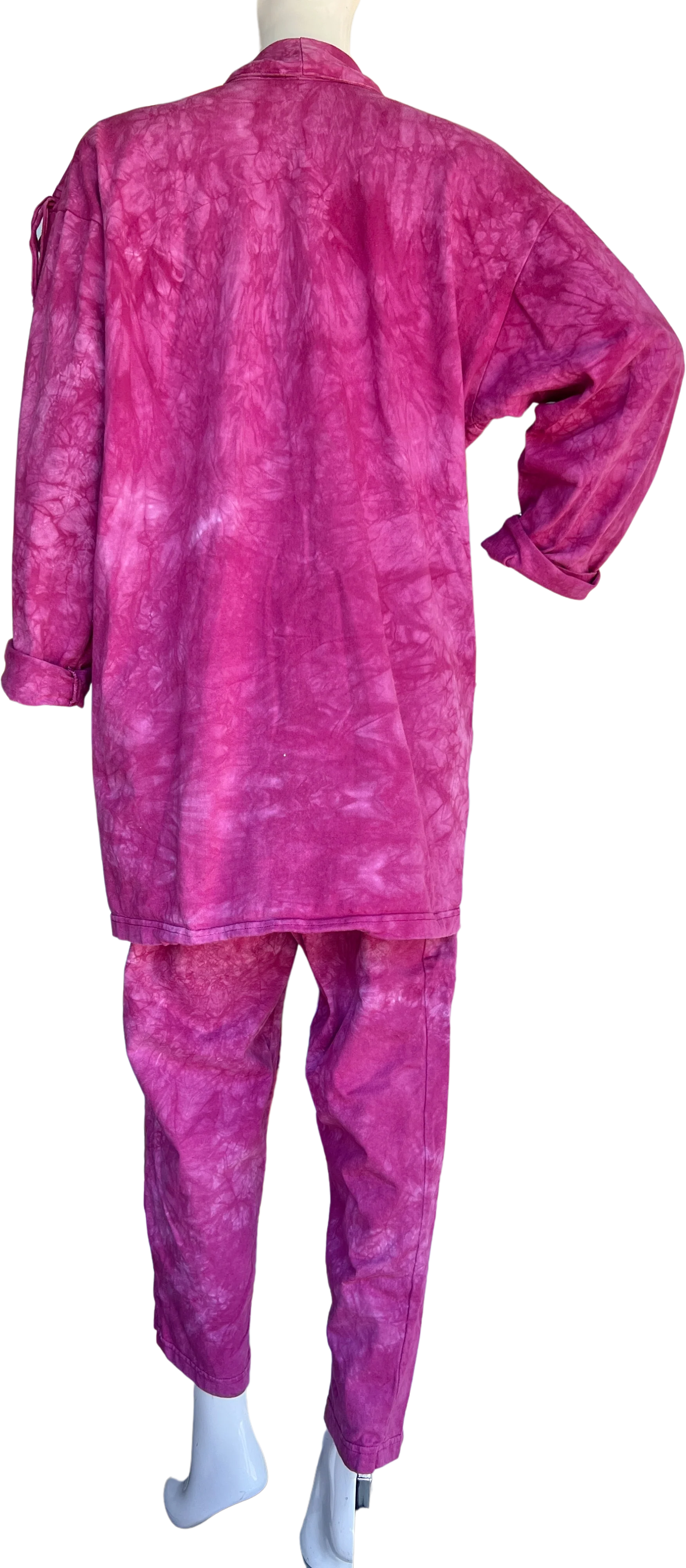 Pink Tie Dye Fringe Blazer Jacket Pant Set by Blue Cactus - Image 2