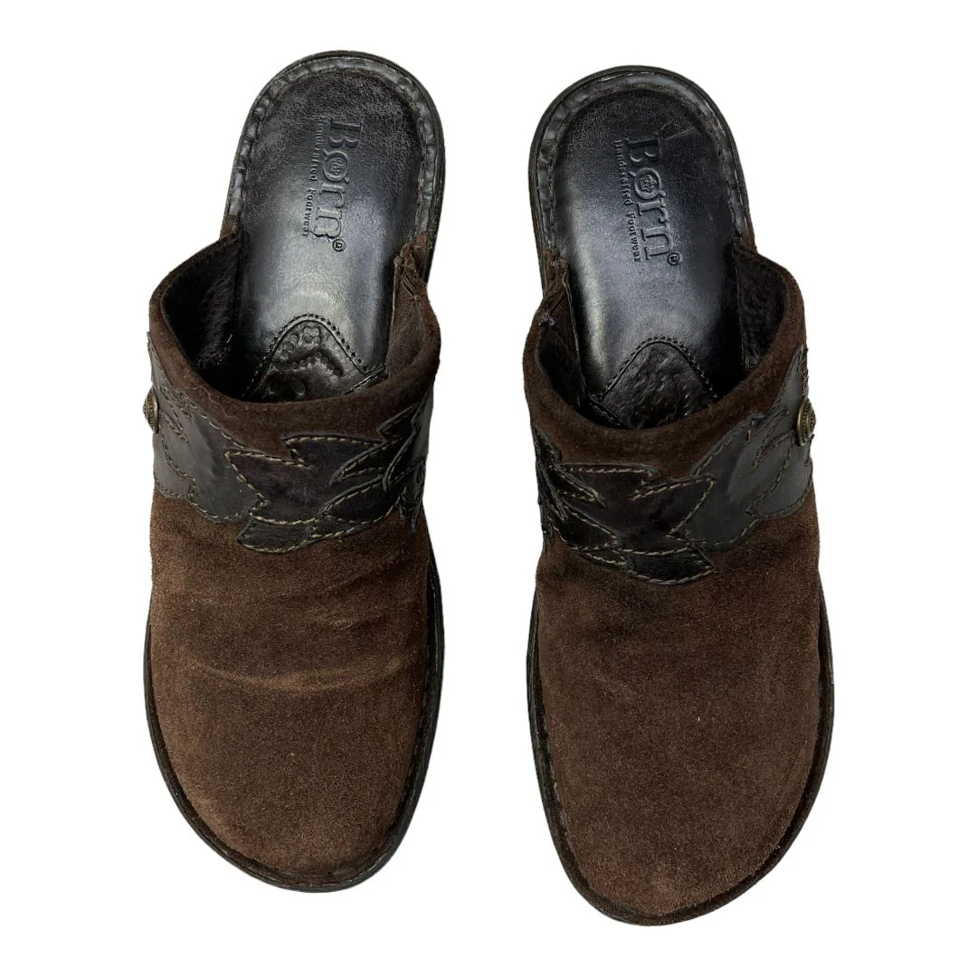 Pittina Summerborn Together Brown Suede Mules Clogs Shoes Women's 6 by Born - Image 3