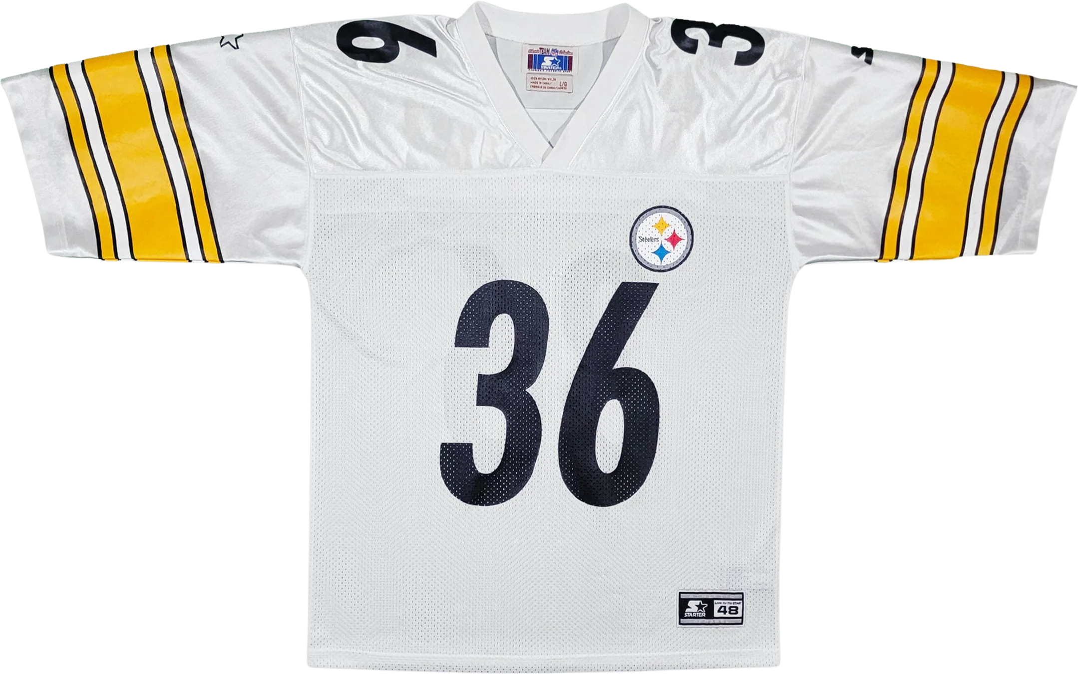 Pittsburgh Steelers Vintage 90s Jerome Bettis Starter Football Jersey Nfl White Yellow Black Shirt Size Men's Large by Starter