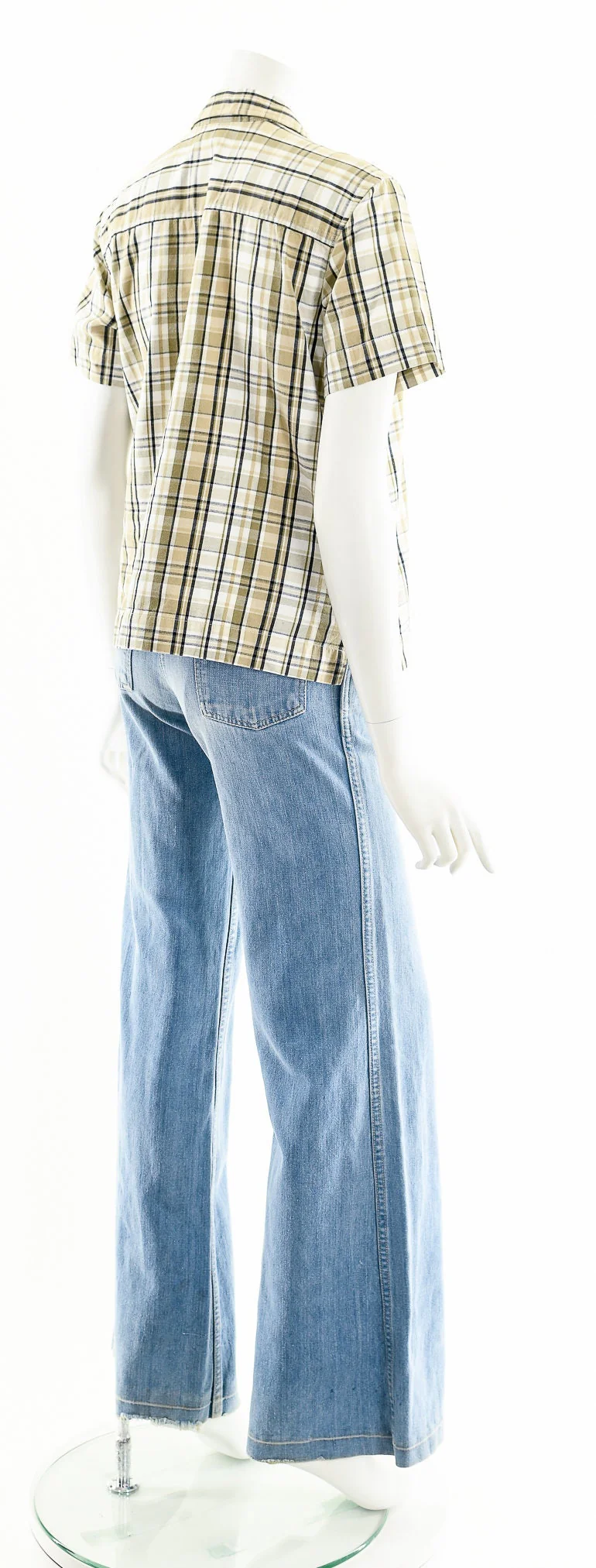 Plaid Cropped Cotton Button Up - Image 6