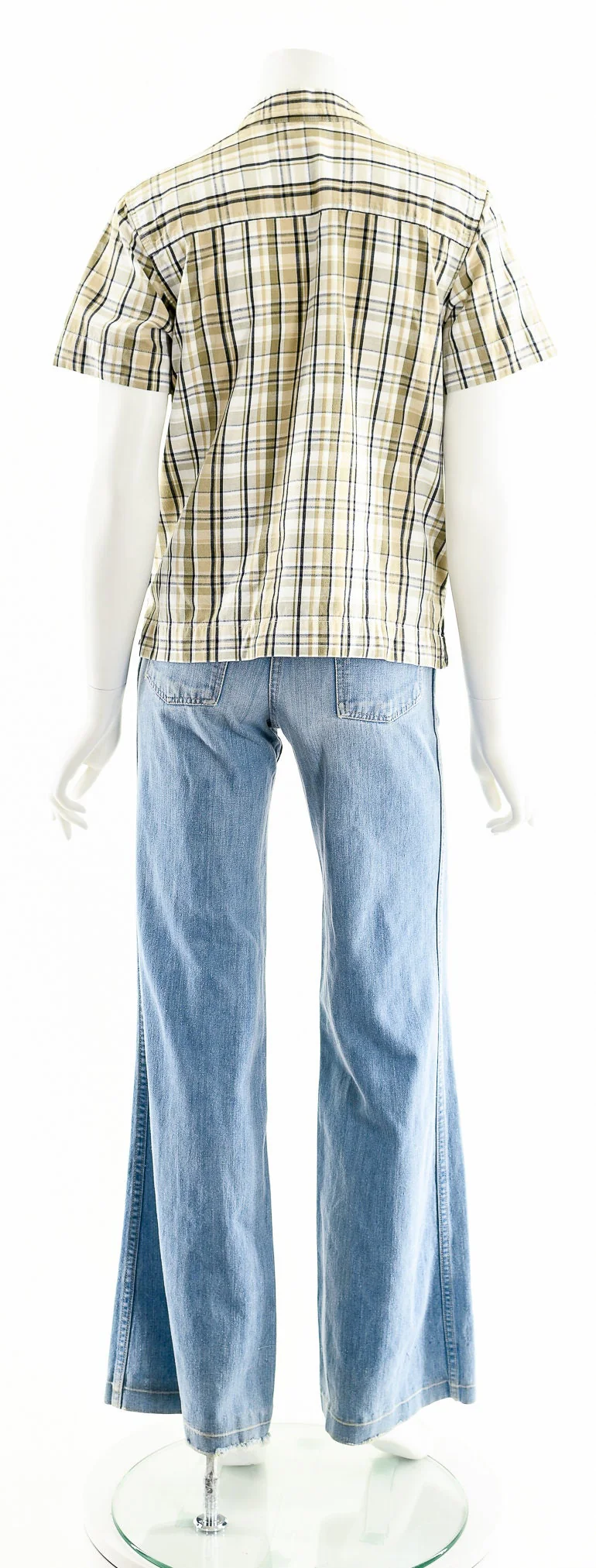 Plaid Cropped Cotton Button Up - Image 7