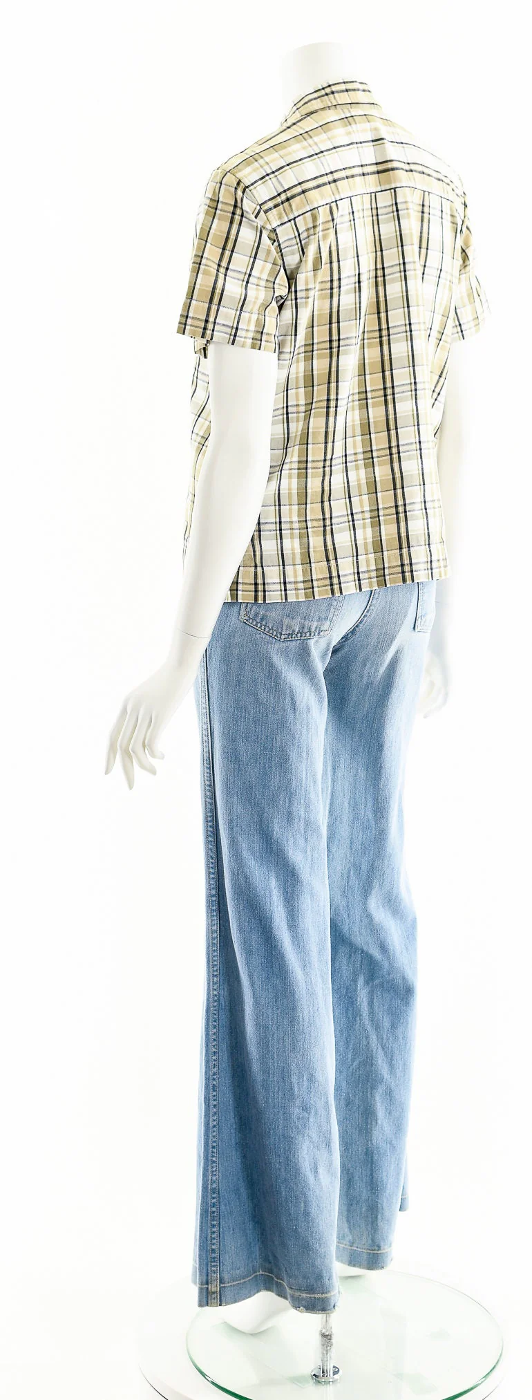 Plaid Cropped Cotton Button Up - Image 8