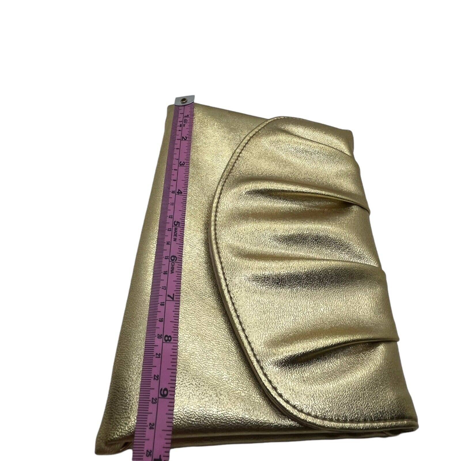 Polished Gold Evening Bag 1978 Pleated Clutch Purse Party New Years with Box by Avon - Image 4