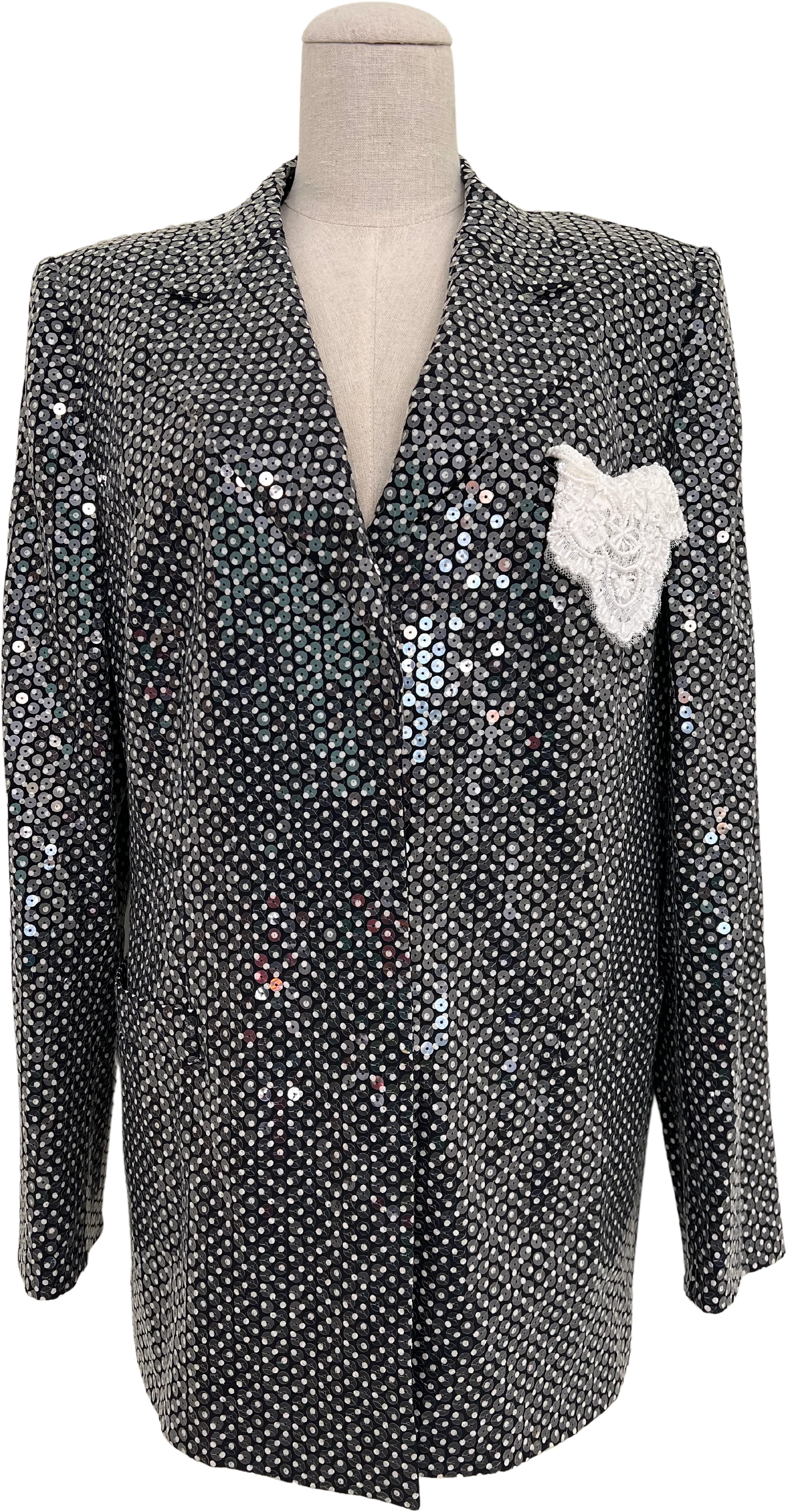 Polka Dot Sequin Blazer By Escada