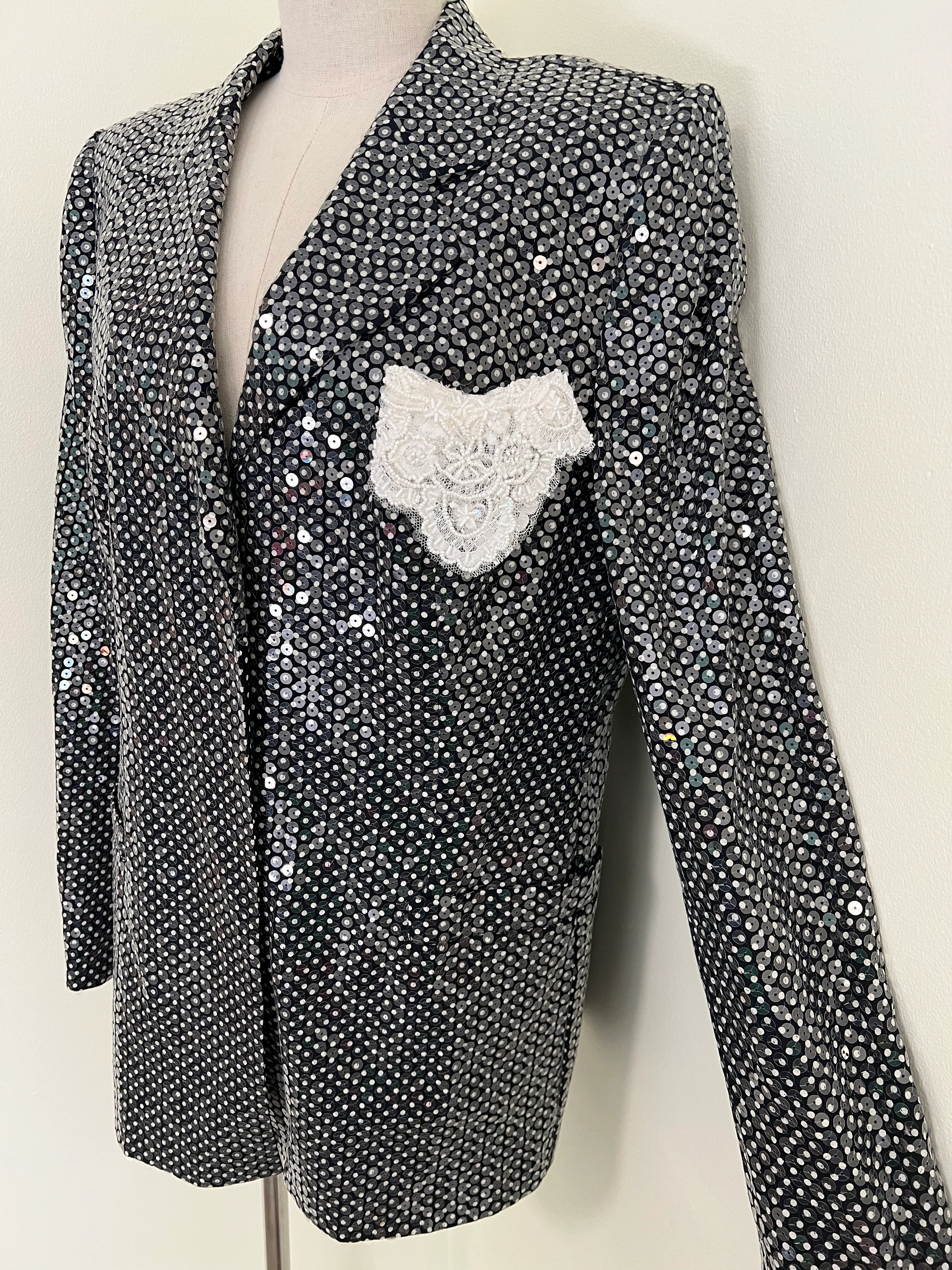 Polka Dot Sequin Blazer By Escada - Image 3