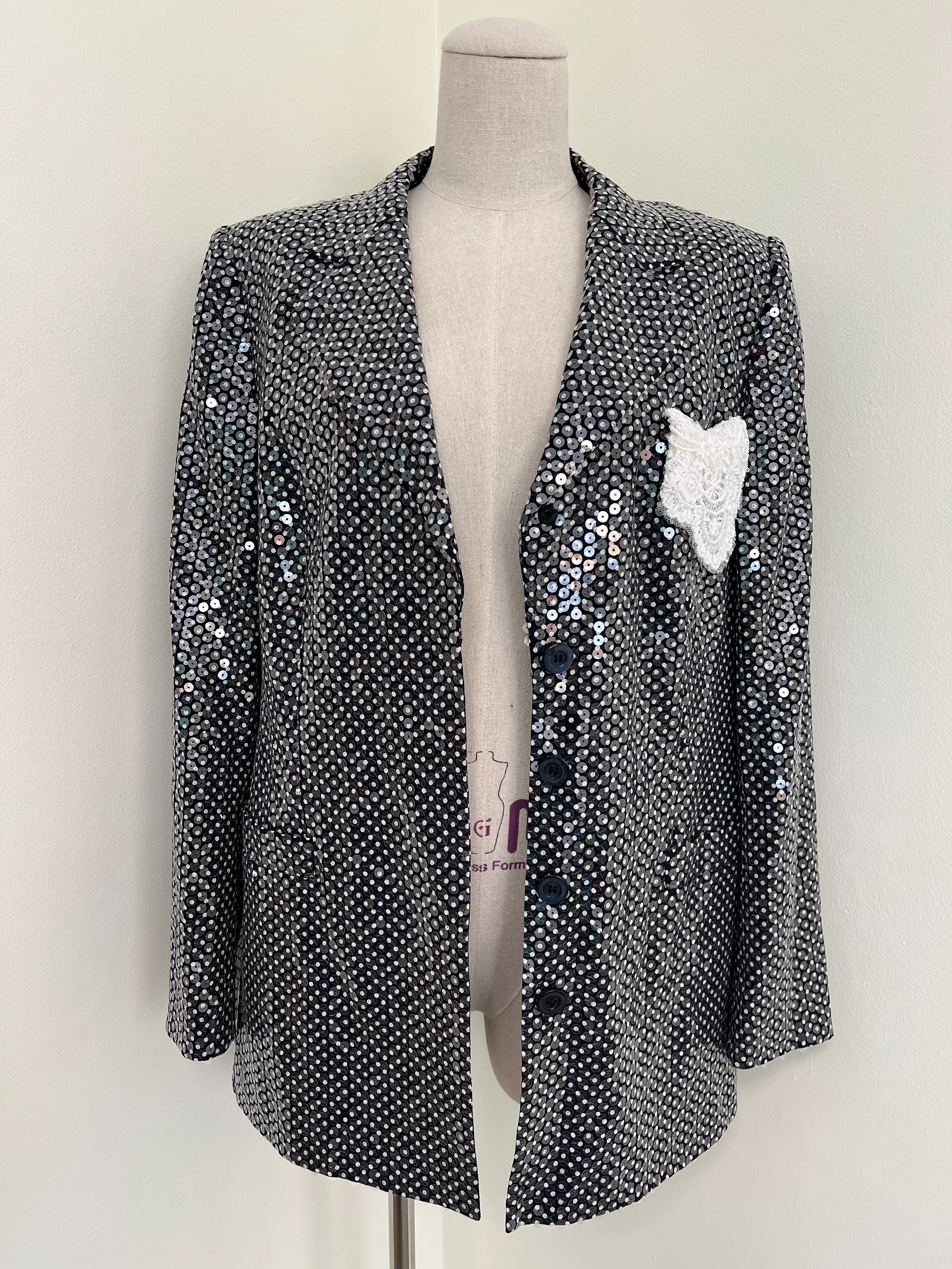 Polka Dot Sequin Blazer By Escada - Image 4