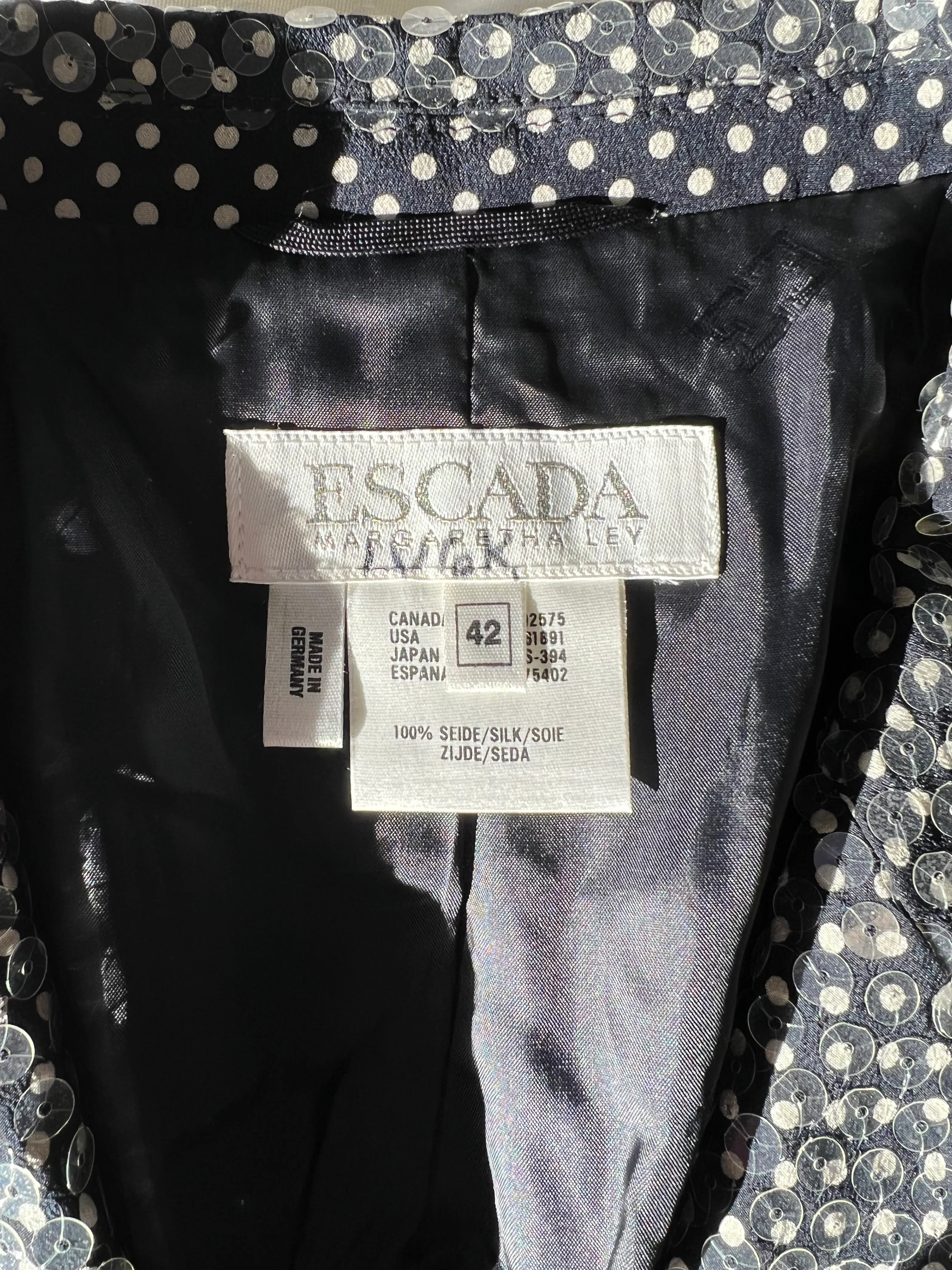 Polka Dot Sequin Blazer By Escada - Image 5
