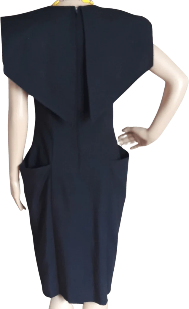 80's Yellow Accented Sheath Dress by Leslie Lucks - Image 2