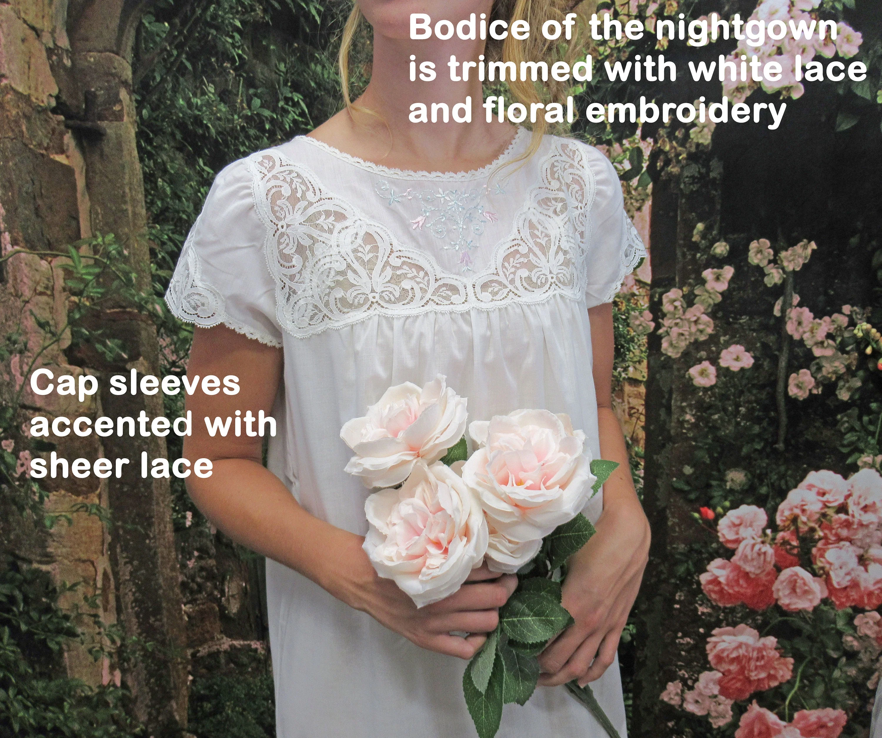 Prairie Style Robe and Nightgown Wlace Never Worn Bridal White Peignoir Set Shadowline Comforts Polycotton Mix by Shadowline - Image 8