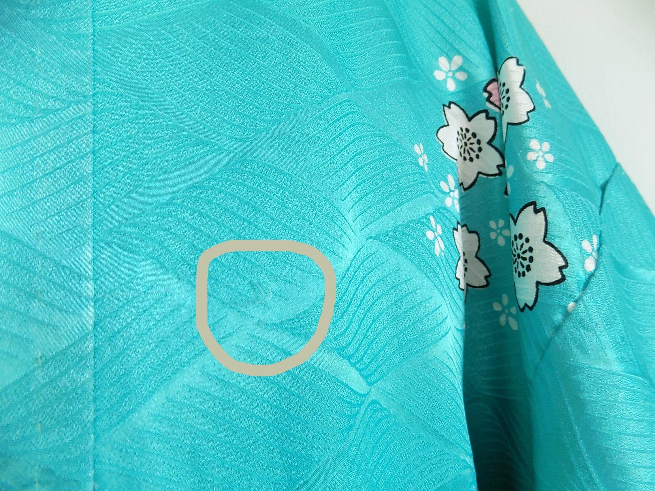 Pre 2000 Unlined Robe In What Could Be Rayon No Obi One Detected Snag Good Condition - Image 5