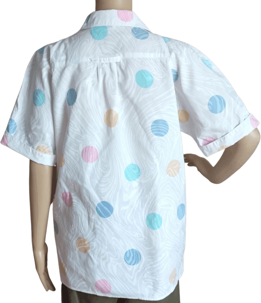 80's Pastel Puff Sleeve Polka Dot Top by Abvien - Image 2