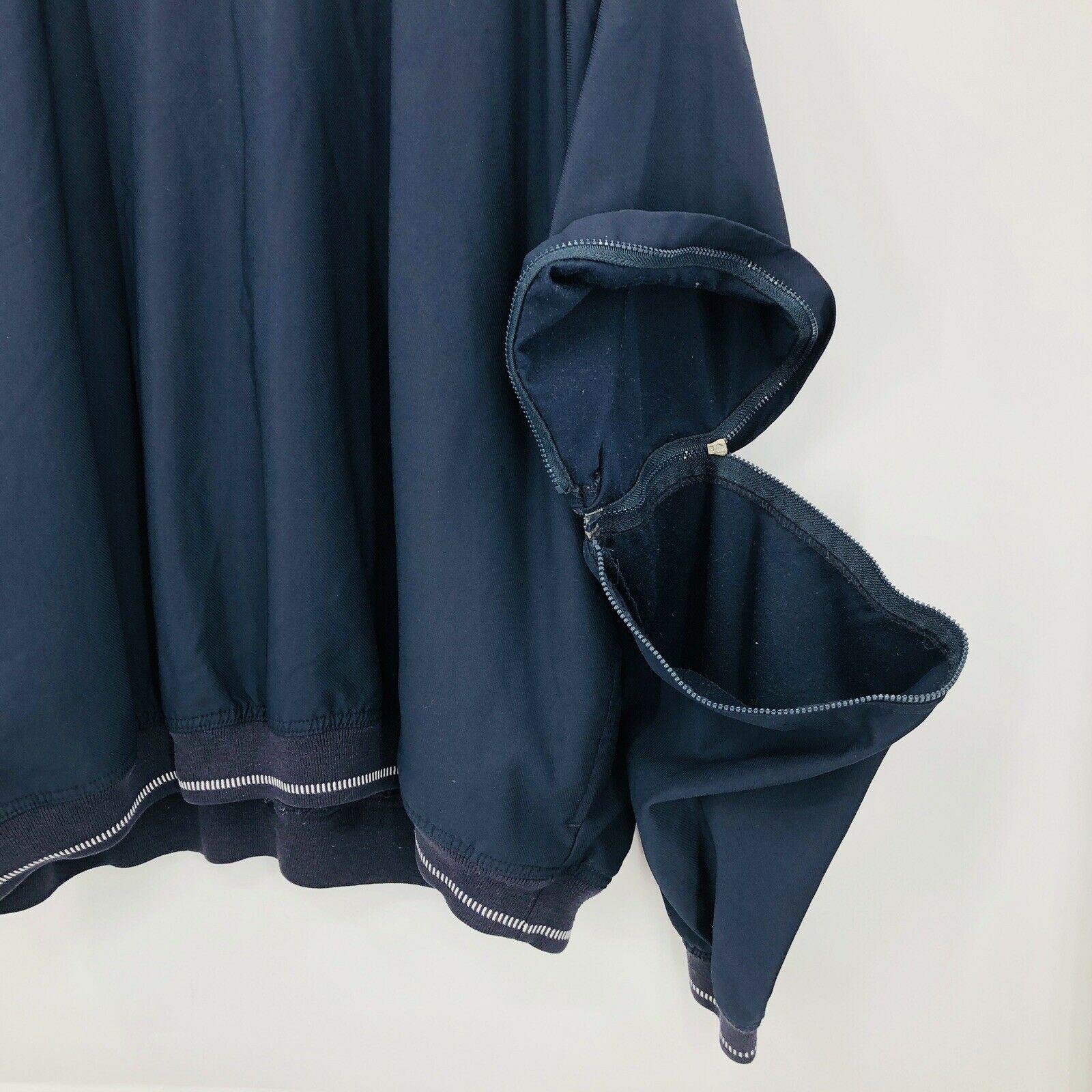 Pullover Sweatshirt Mens Size Xxl Navy Blue Zip Off Sleeves Pockets by Grand Slam - Image 4