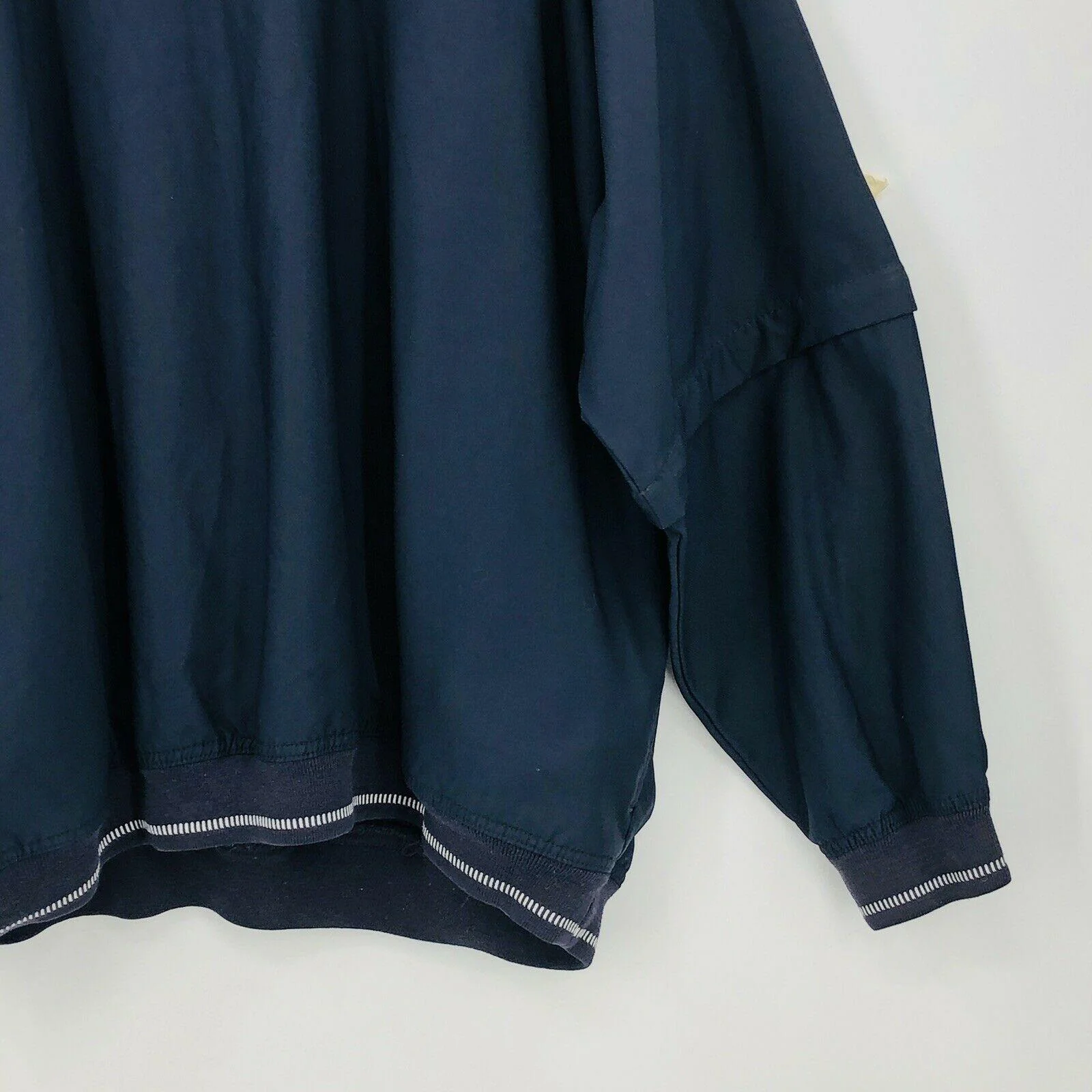 Pullover Sweatshirt Mens Size Xxl Navy Blue Zip Off Sleeves Pockets by Grand Slam - Image 6