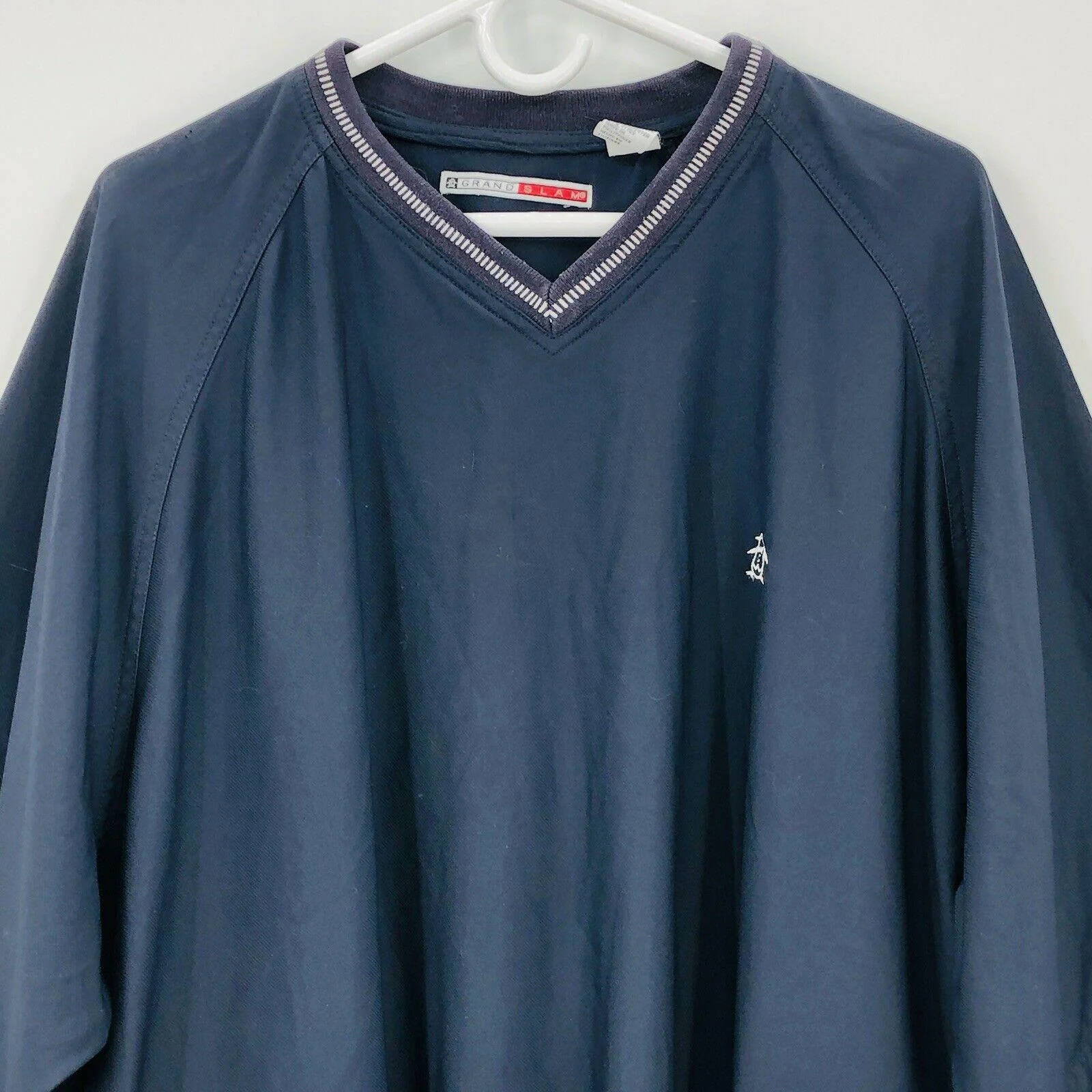 Pullover Sweatshirt Mens Size Xxl Navy Blue Zip Off Sleeves Pockets by Grand Slam - Image 7