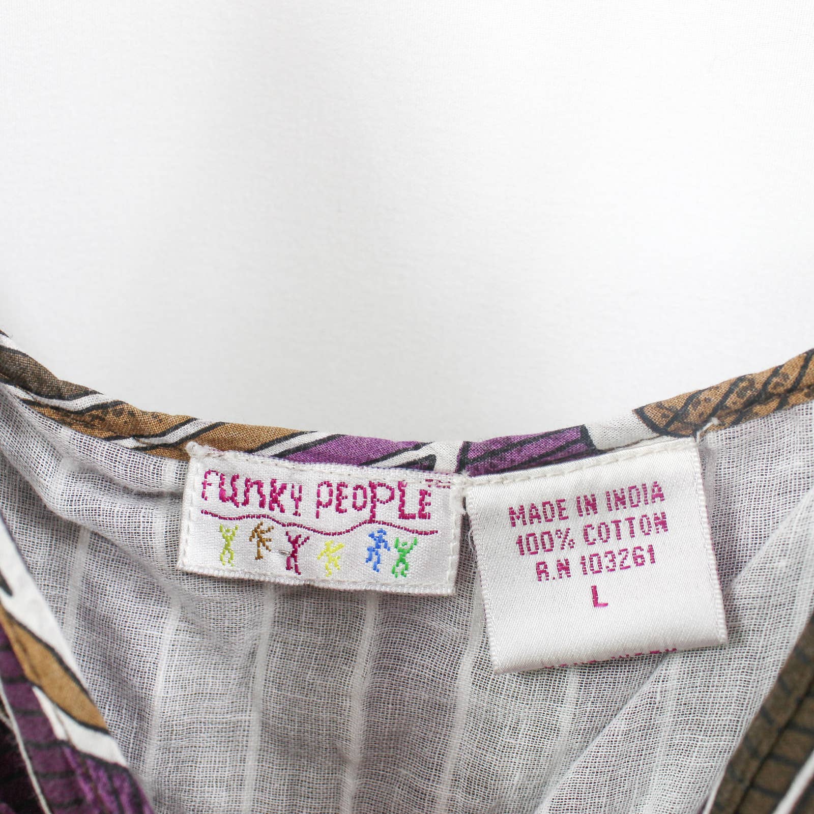 Purple Green Cotton Vintage 90s Striped Maxi Dress by Funky People - Image 3