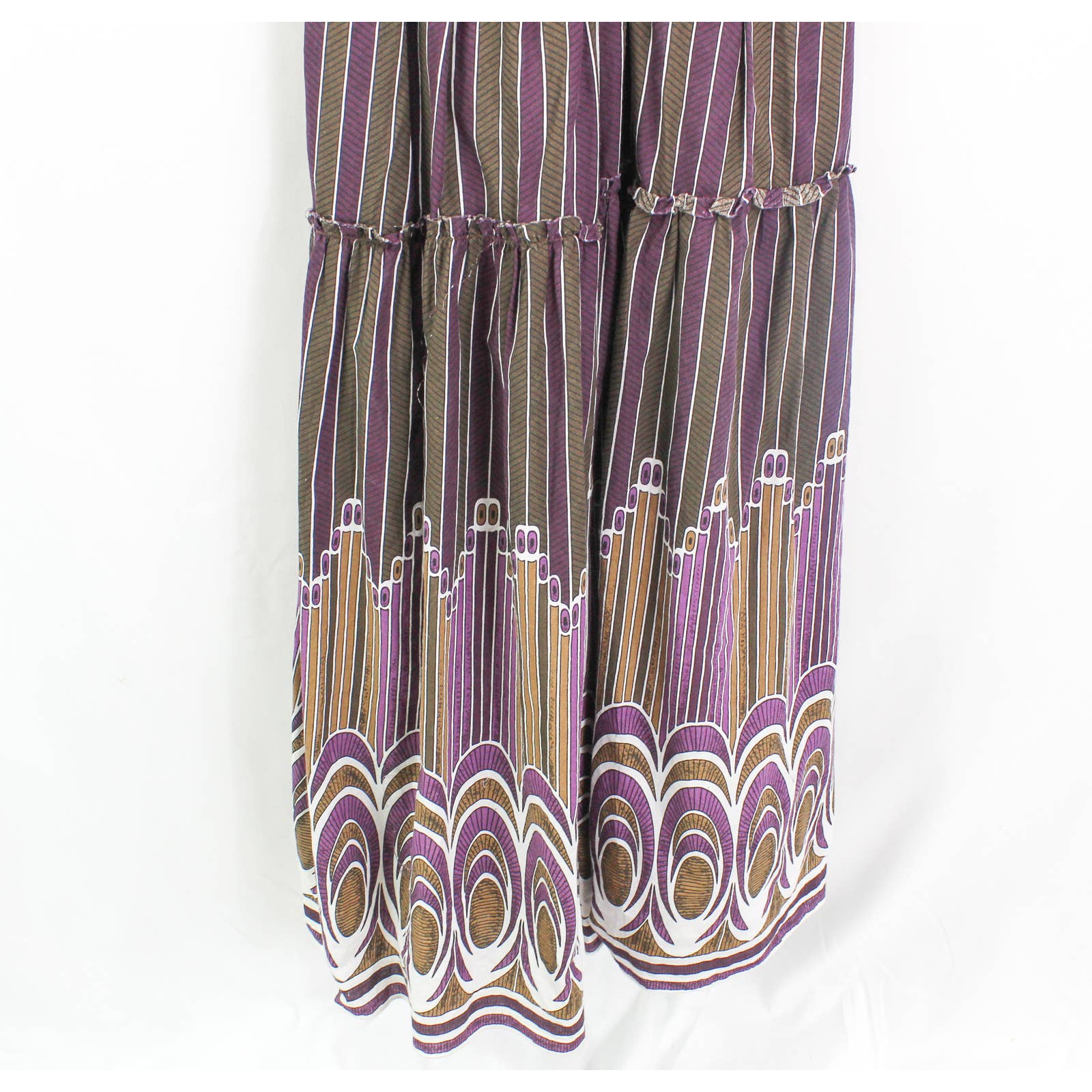 Purple Green Cotton Vintage 90s Striped Maxi Dress by Funky People - Image 7