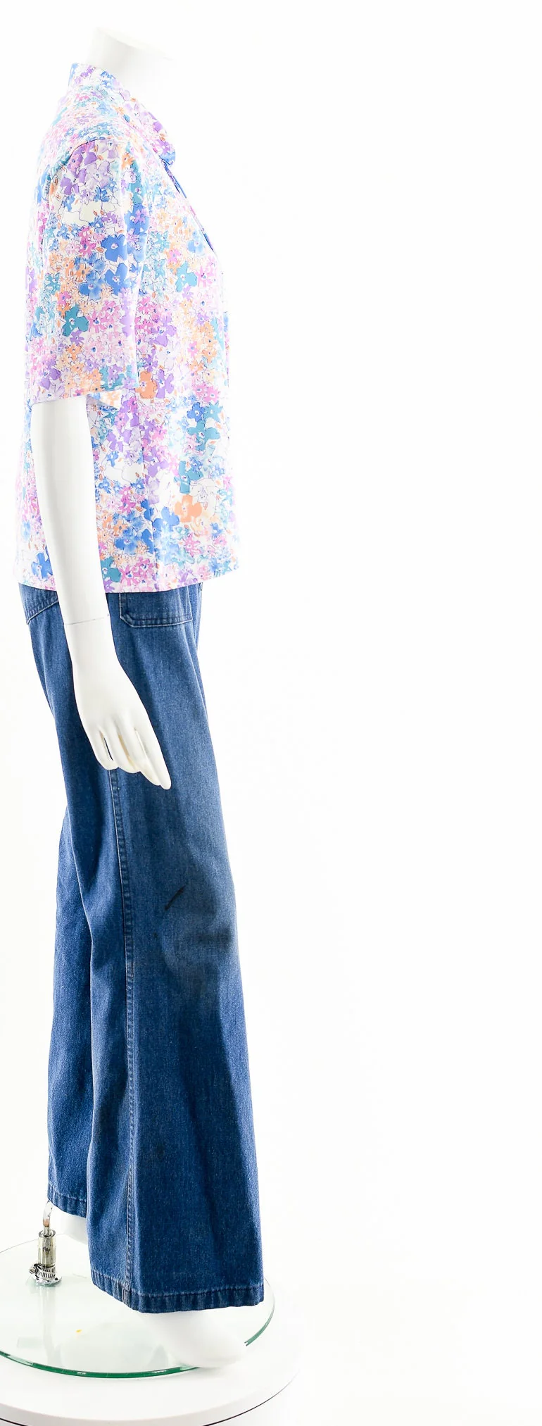 Purple Pastel Floral 70s Blouse by Tiger Lily - Image 5