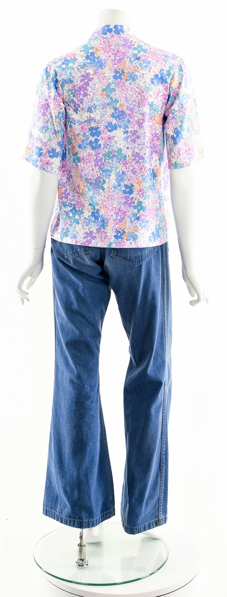 Purple Pastel Floral 70s Blouse by Tiger Lily - Image 7