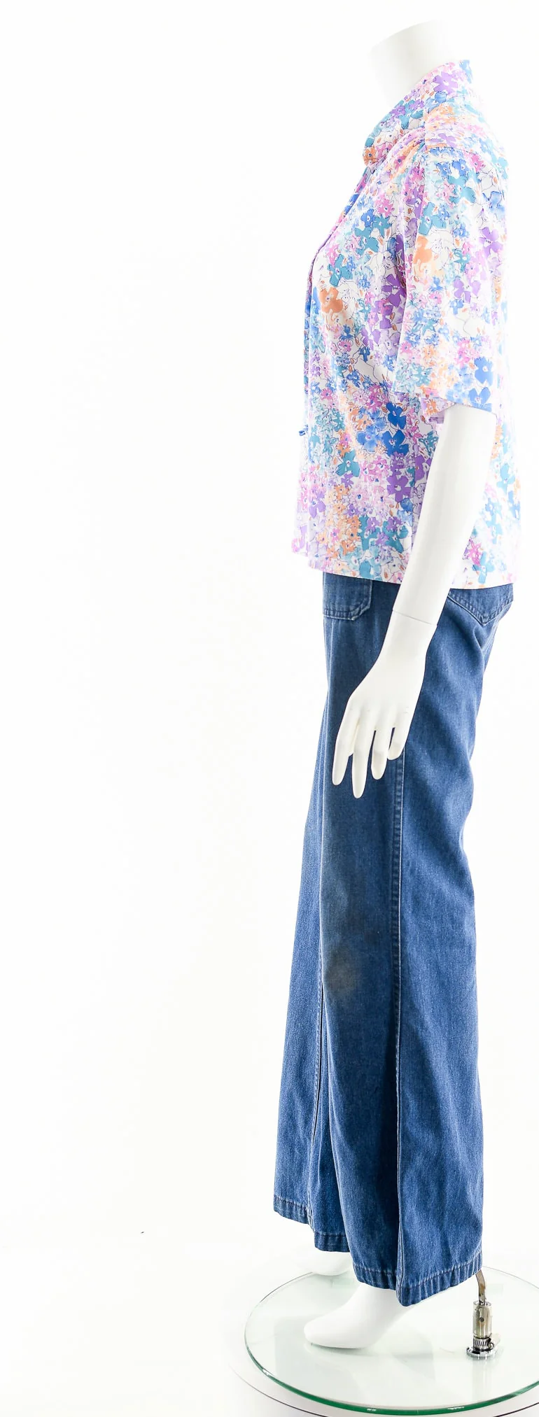 Purple Pastel Floral 70s Blouse by Tiger Lily - Image 9