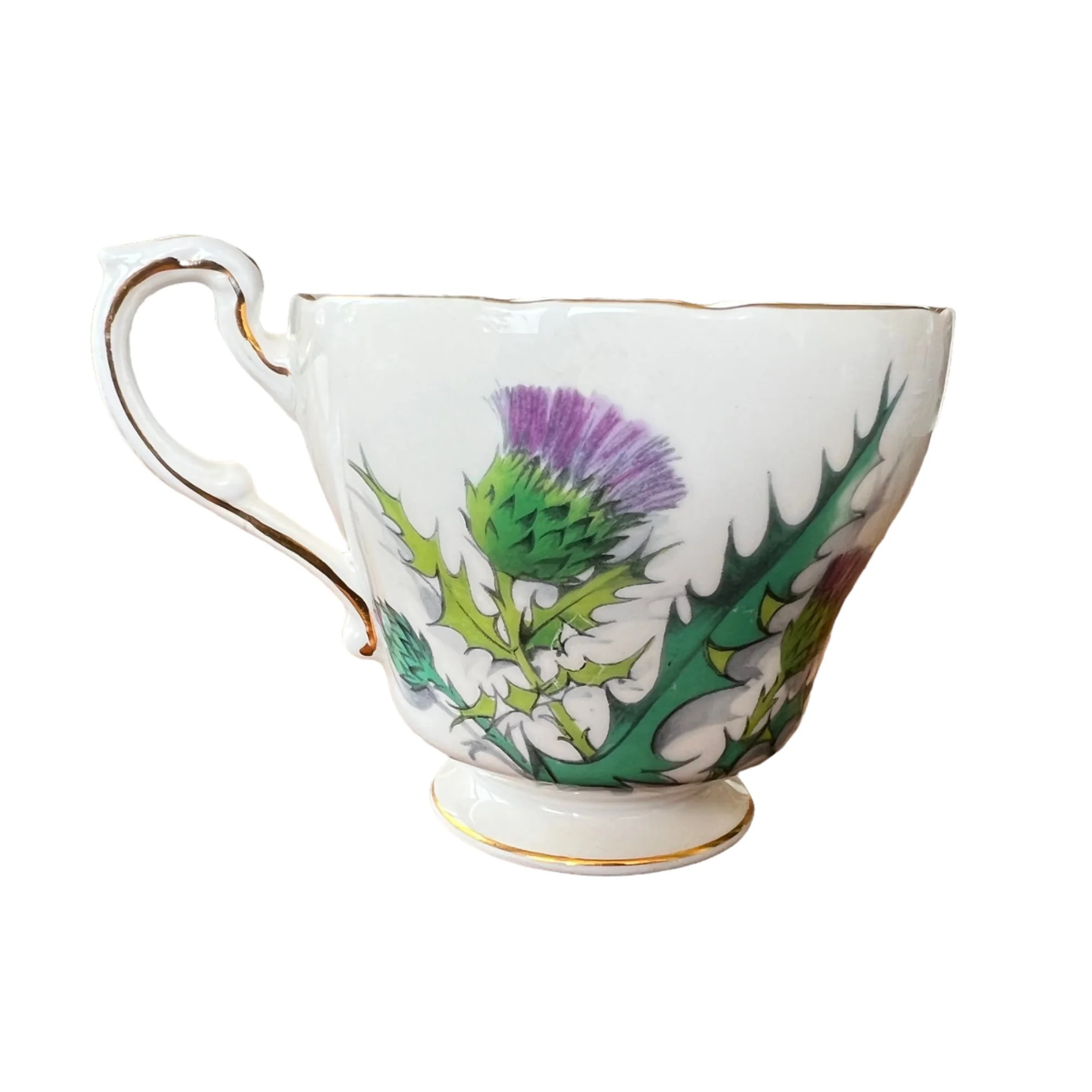 Purple Thistle Bone Fina China Tea Cup And Saucer By Paragon - Image 3