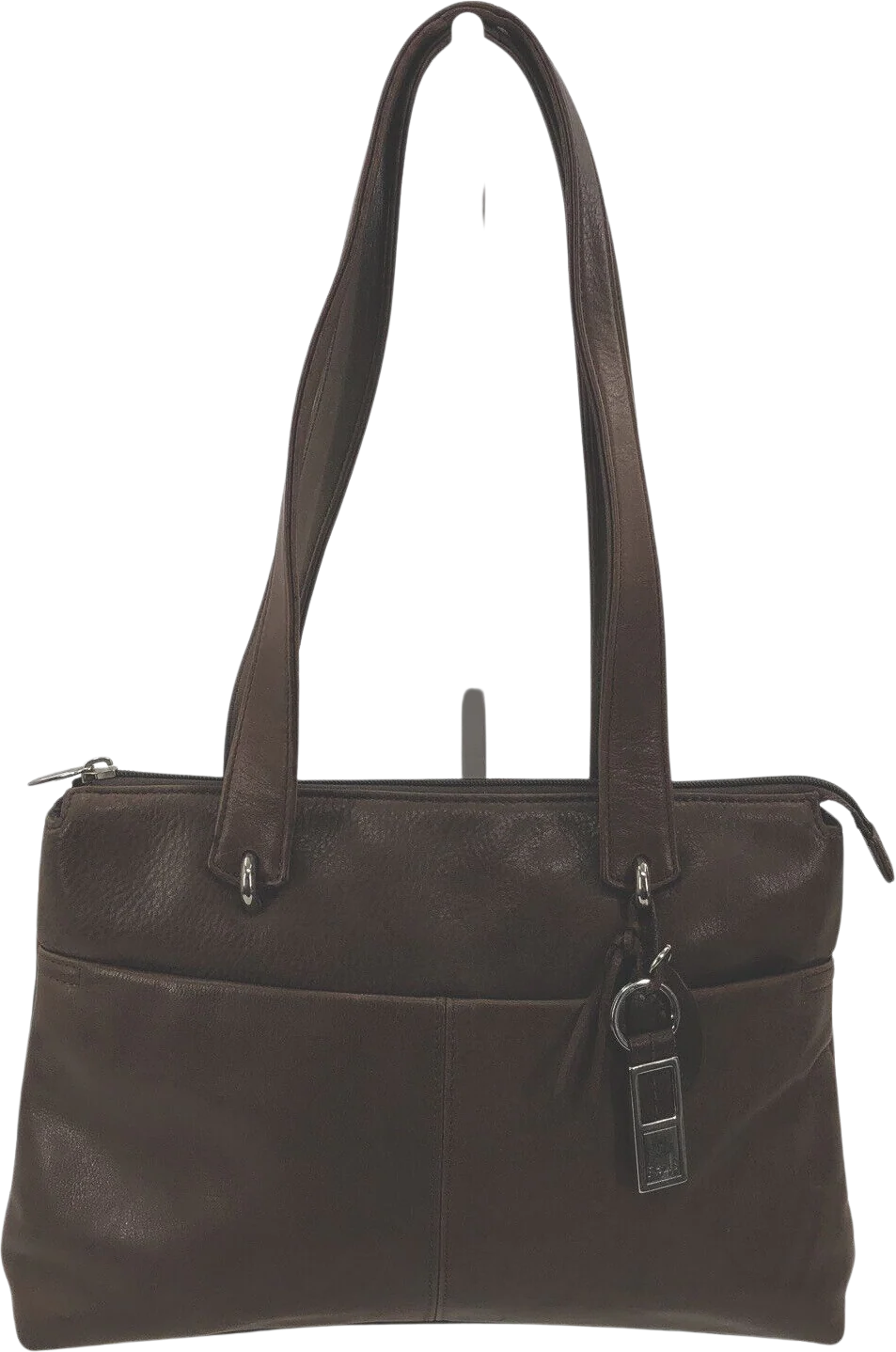 Purse Shoulder Bag Brown Leather Double Handles Classic Look Pockets! by Rolfs