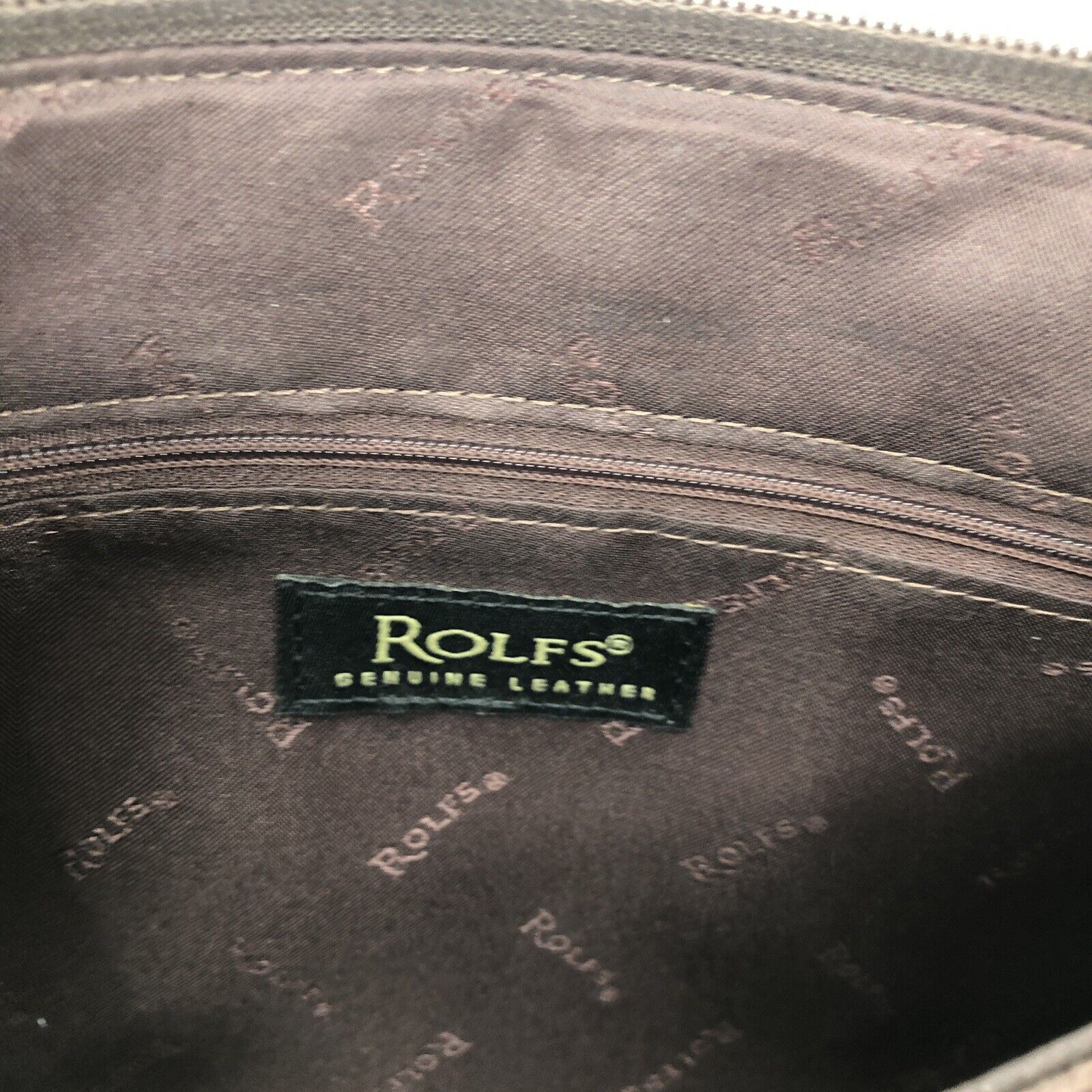Purse Shoulder Bag Brown Leather Double Handles Classic Look Pockets! by Rolfs - Image 5