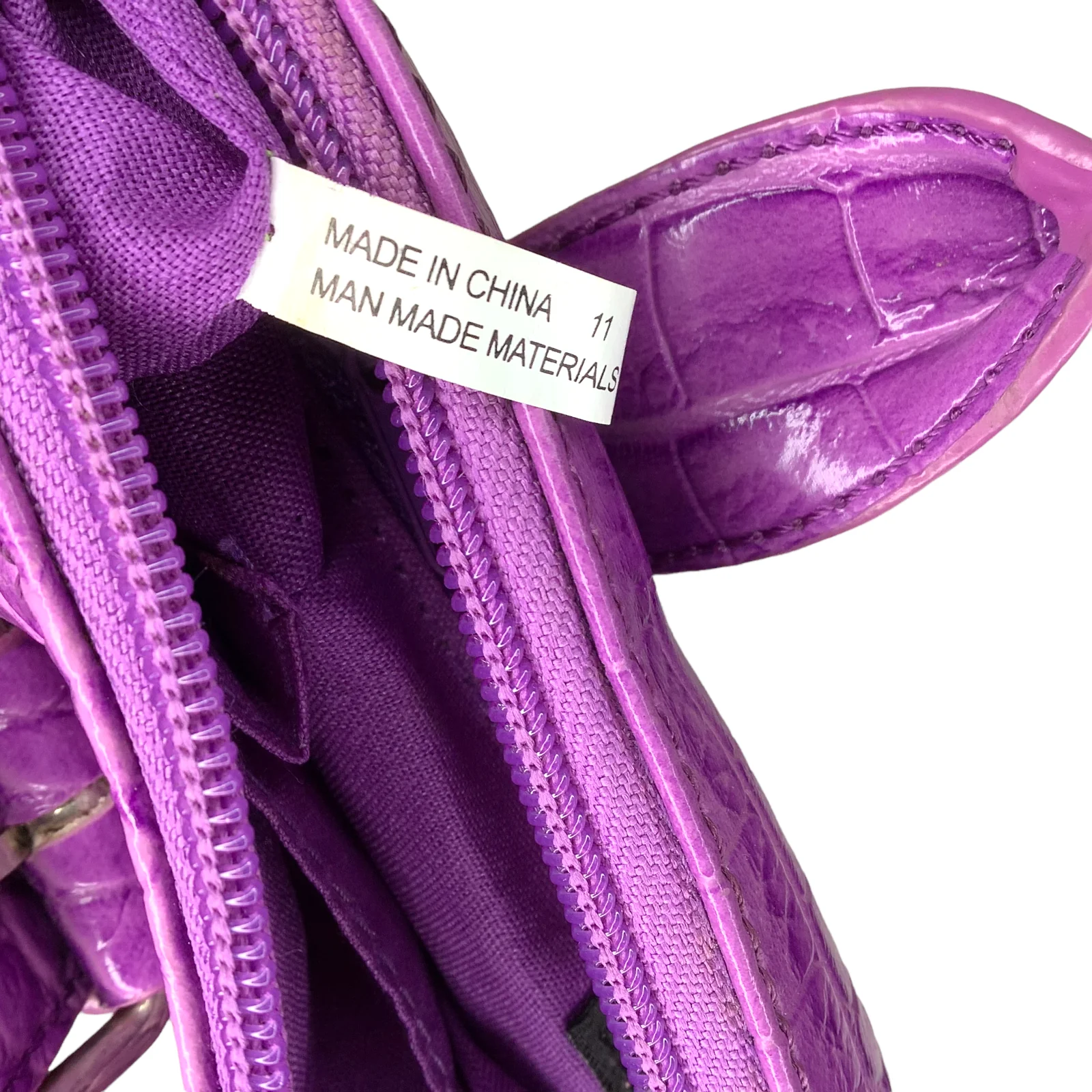 Purse Vintage 90s 00s Croc Snake Embossed Satchel Bag Fairy Party Kei by Rampage - Image 11