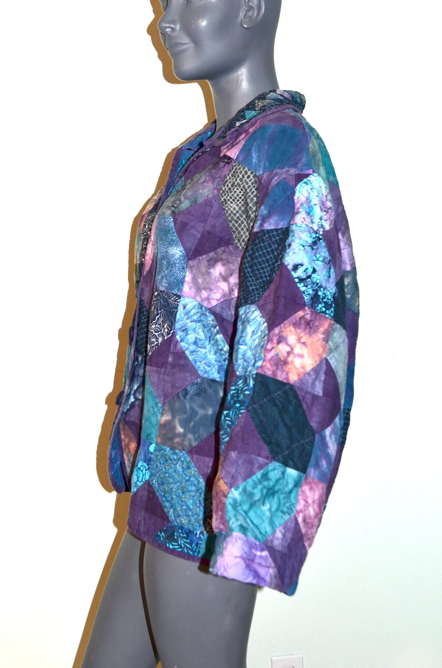 Quilted Jacket Batik Fabric Style- Granny Squares - Image 5