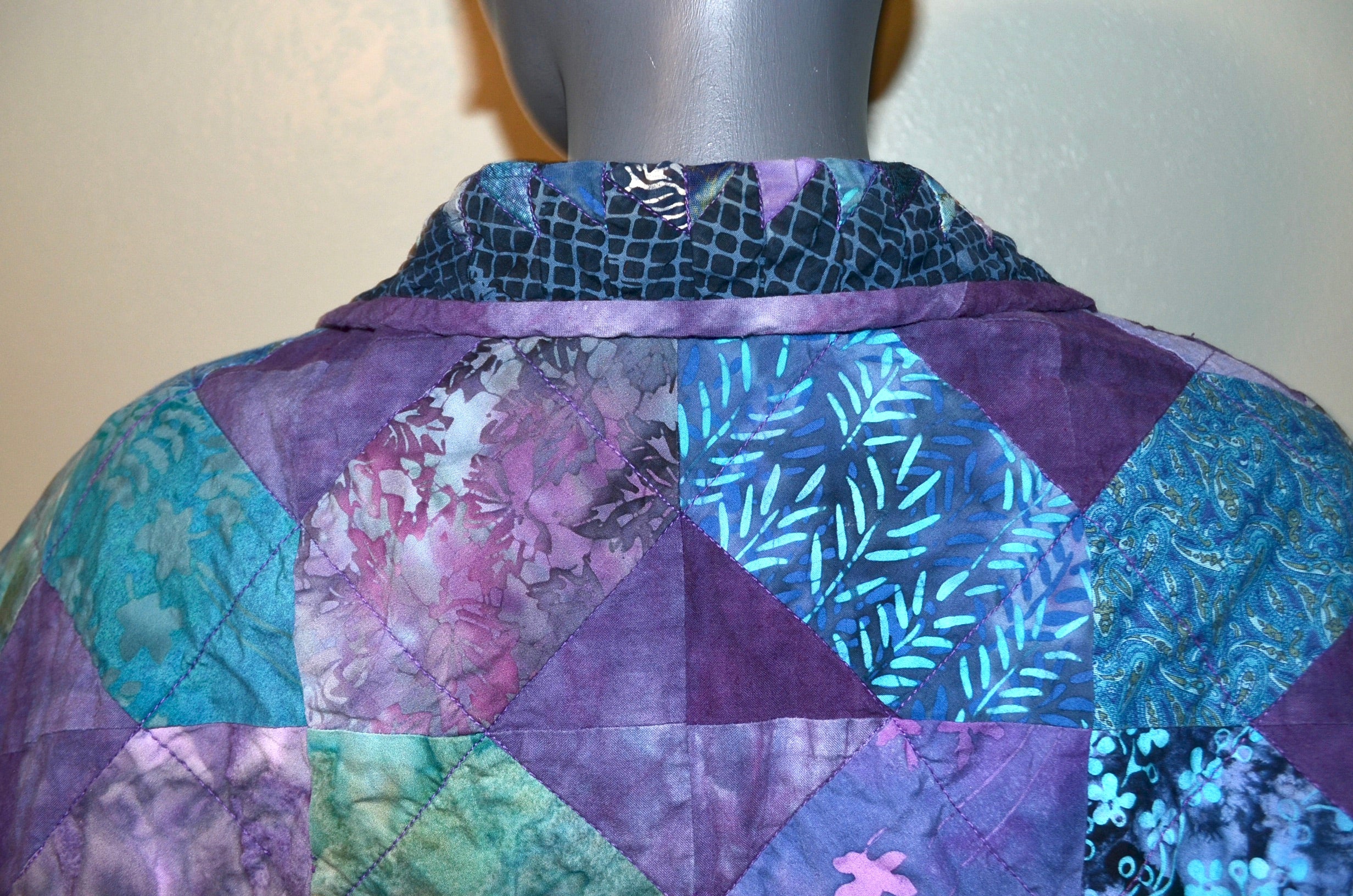 Quilted Jacket Batik Fabric Style- Granny Squares - Image 8
