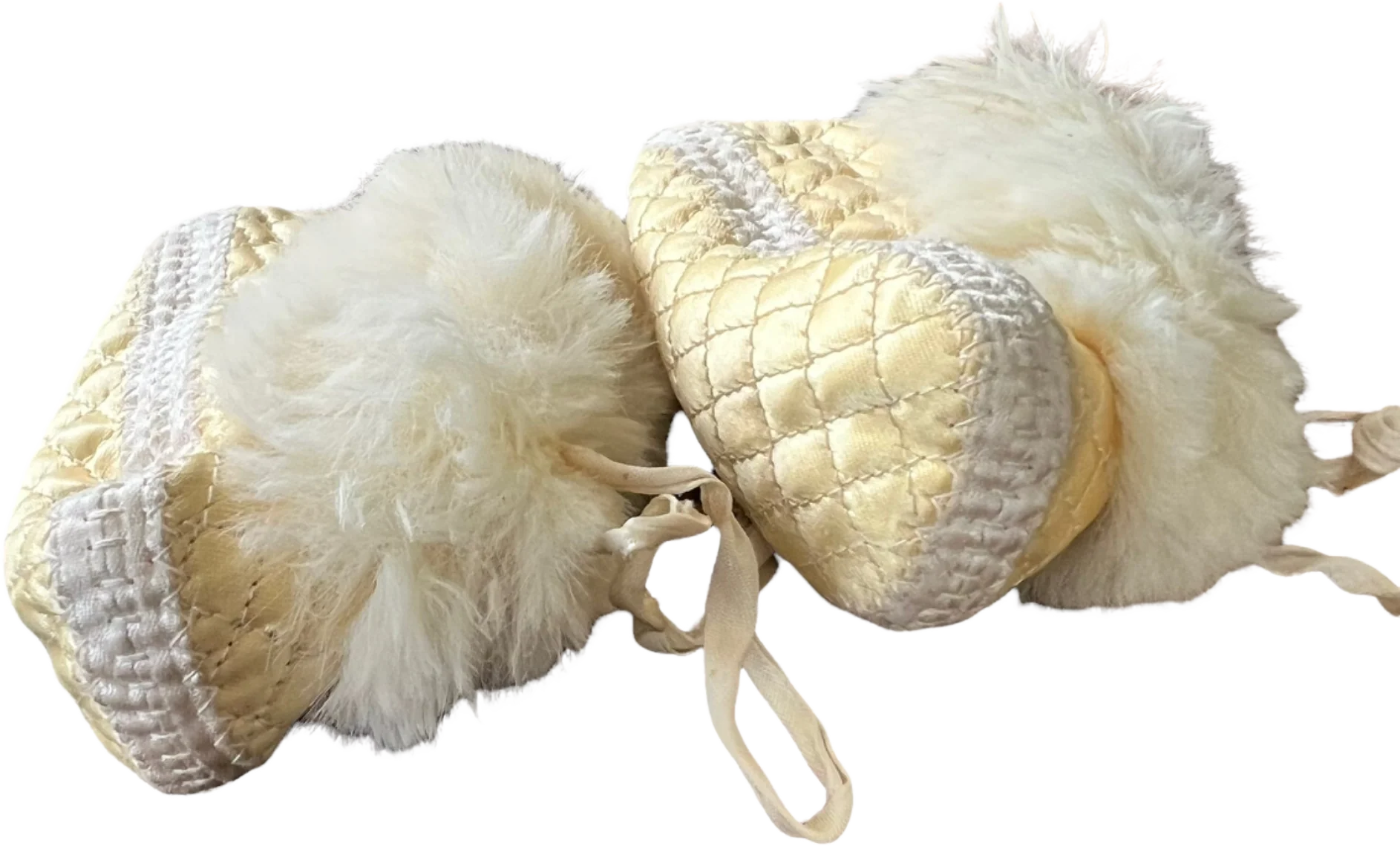 Rabbit Fur Baby Crib Shoes Booties By Gertrudes - Image 2