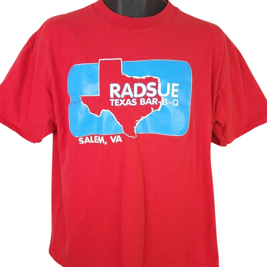 Radsue Texas Bbq T-Shirt Vintage 90s Salem Virginia Made In Usa Mens Size Xl