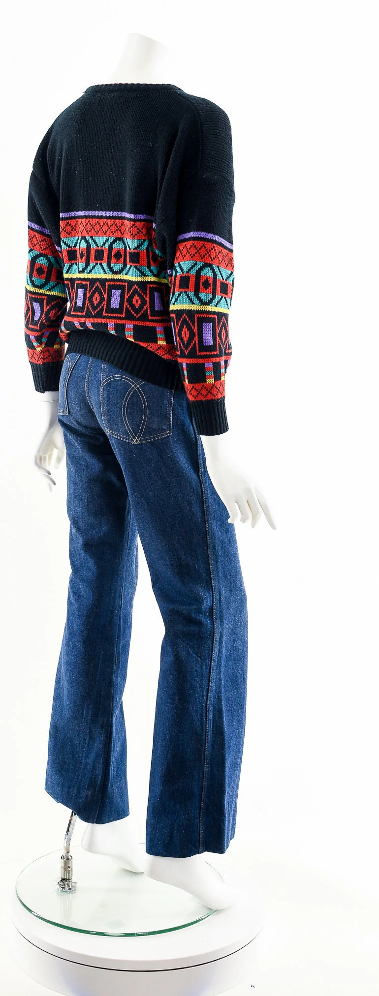Rainbow Geometric Knit Sweater Top by Colore - Image 3