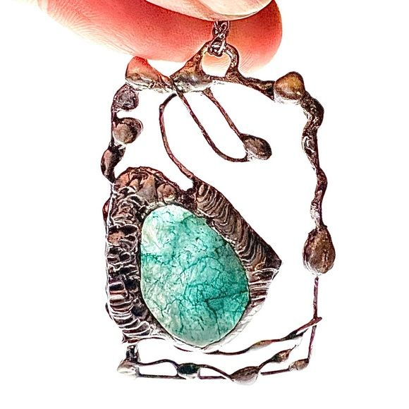 Rainbow Moonstone Cabochon Swan Pendant Handcrafted with Tiffany Solder - Image 2
