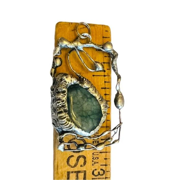 Rainbow Moonstone Cabochon Swan Pendant Handcrafted with Tiffany Solder - Image 5