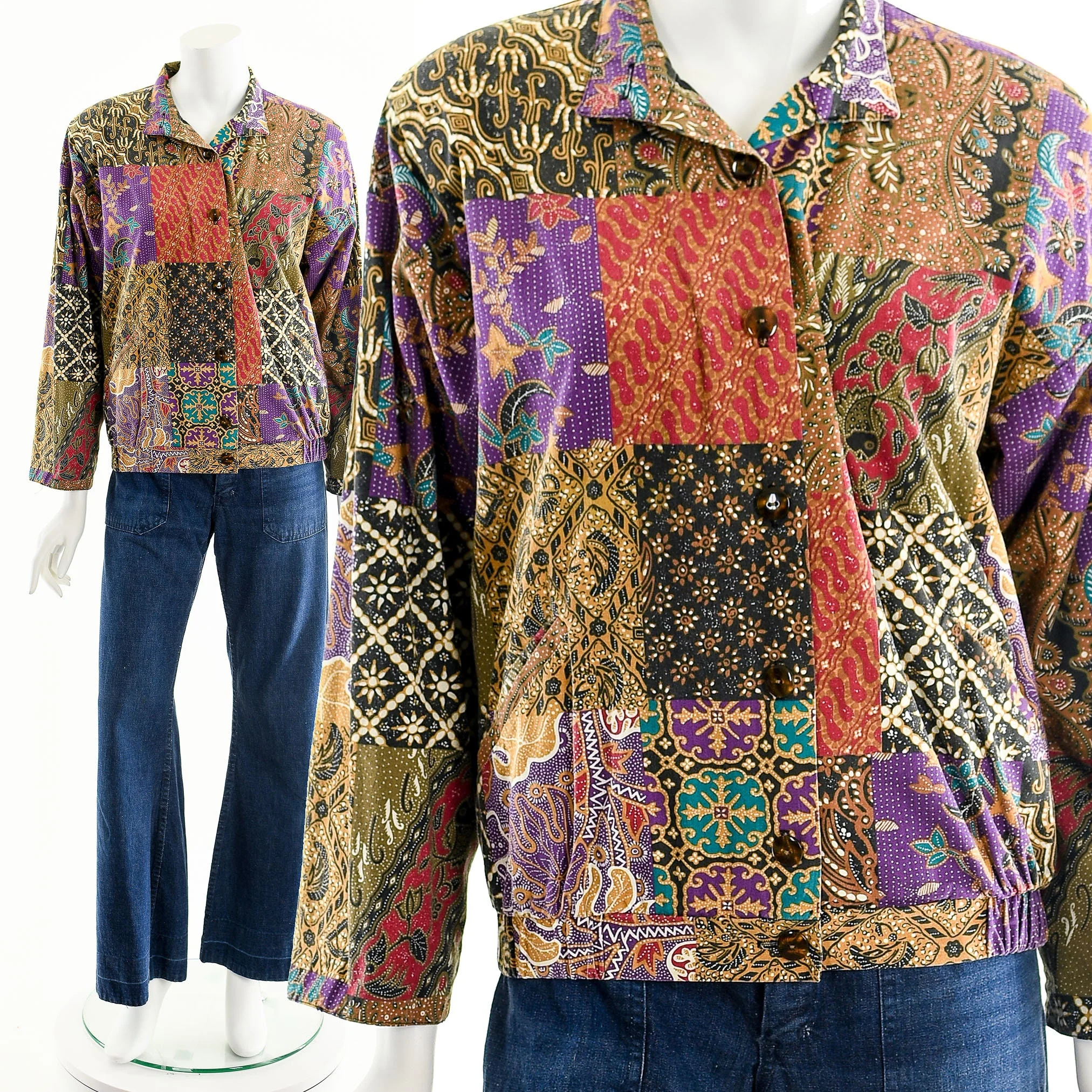 Rainbow Patchwork Bomber Jacket by Ricki Rose - Image 2