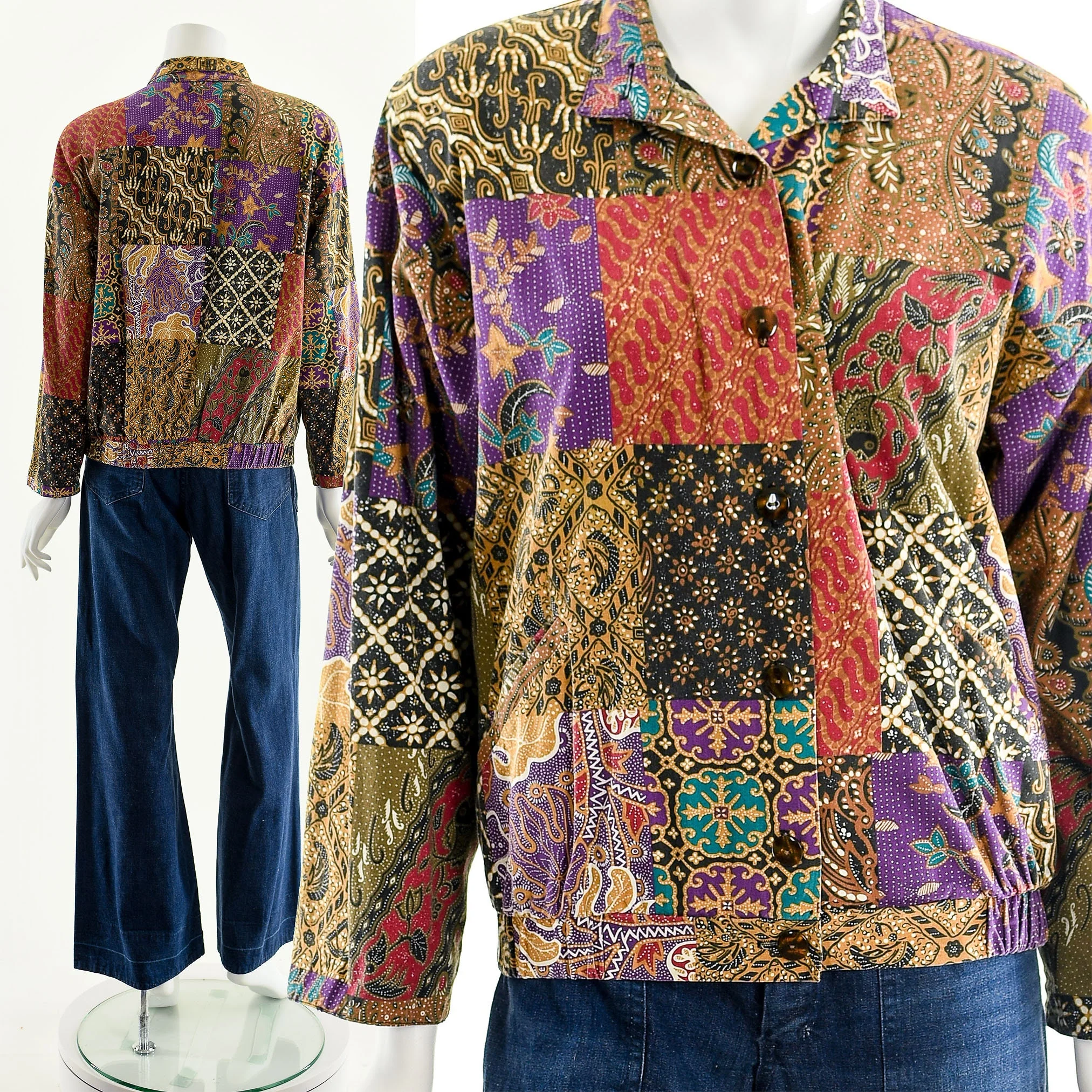 Rainbow Patchwork Bomber Jacket by Ricki Rose - Image 3