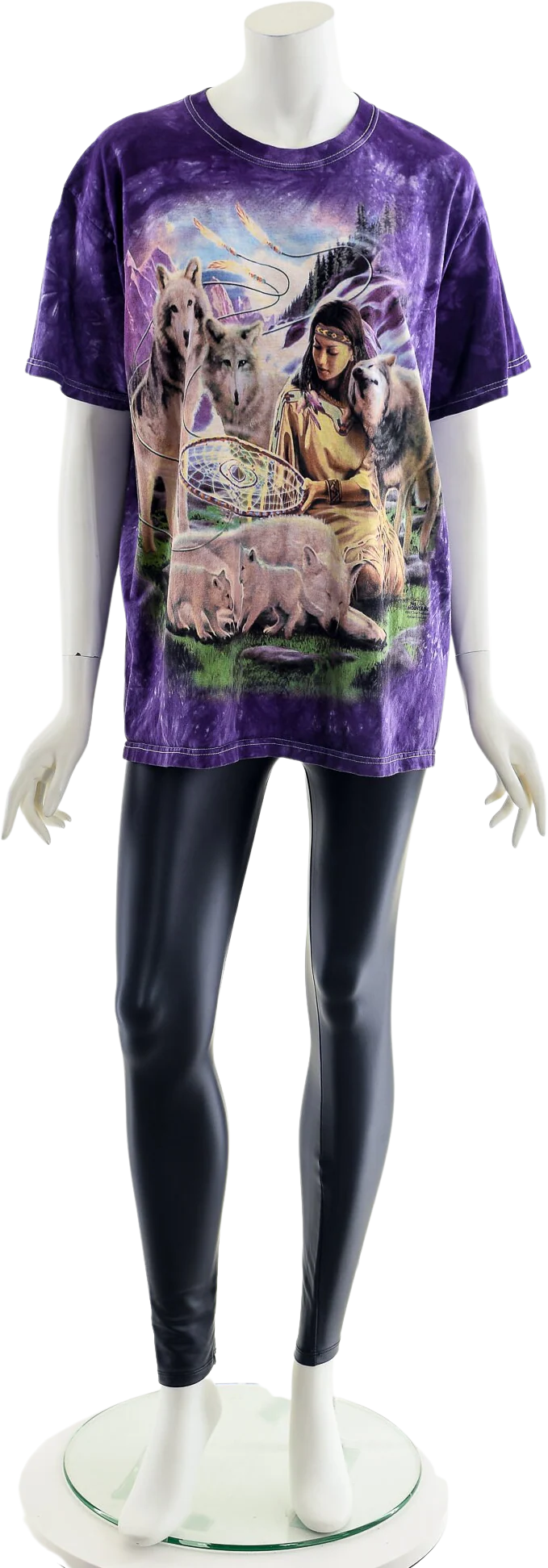 Rainbow Wolf Mother Tie Dye T-Shirt by Jerzees