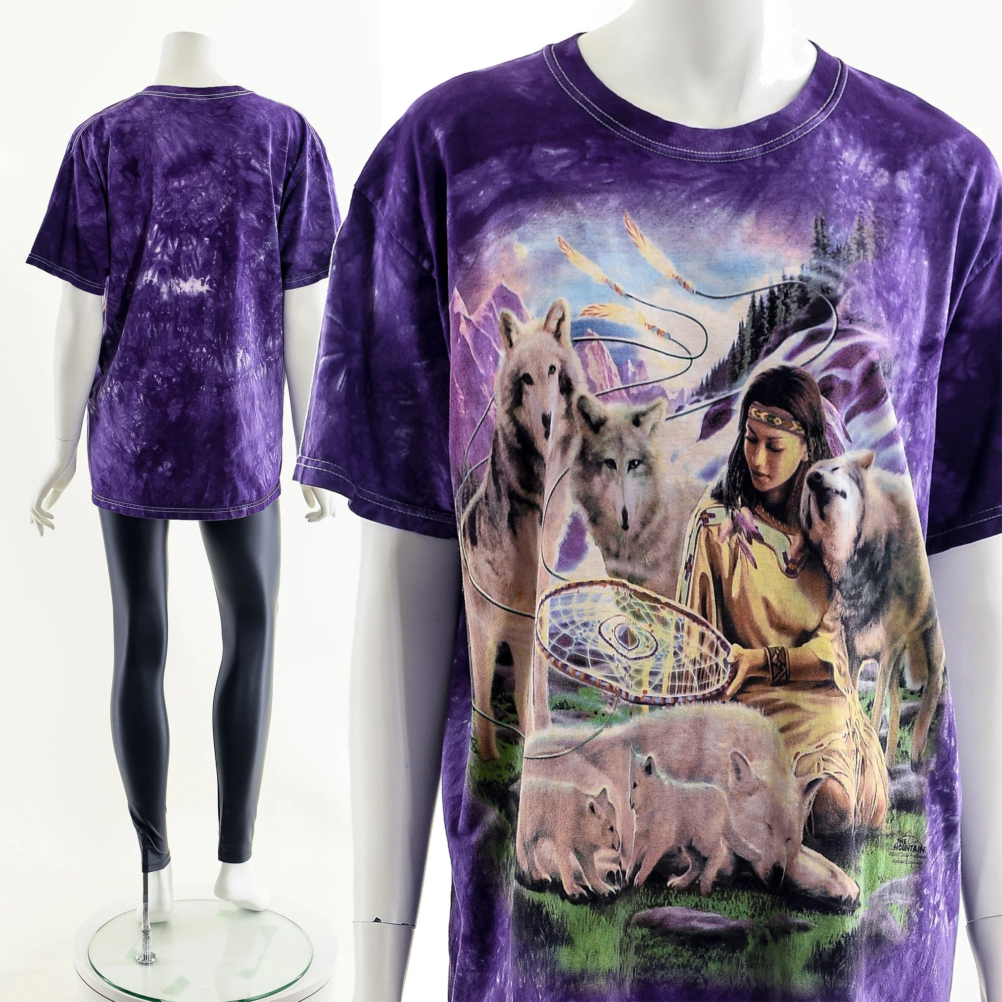 Rainbow Wolf Mother Tie Dye T-Shirt by Jerzees - Image 4
