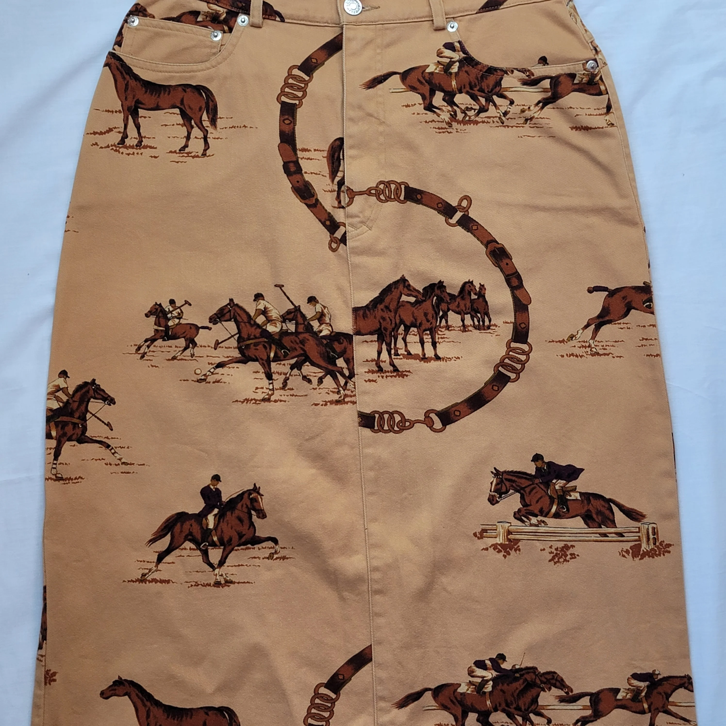 Ralph Lauren Equestrian Horse Maxi Skirt 12 Cotton By Ralph Lauren - Image 3
