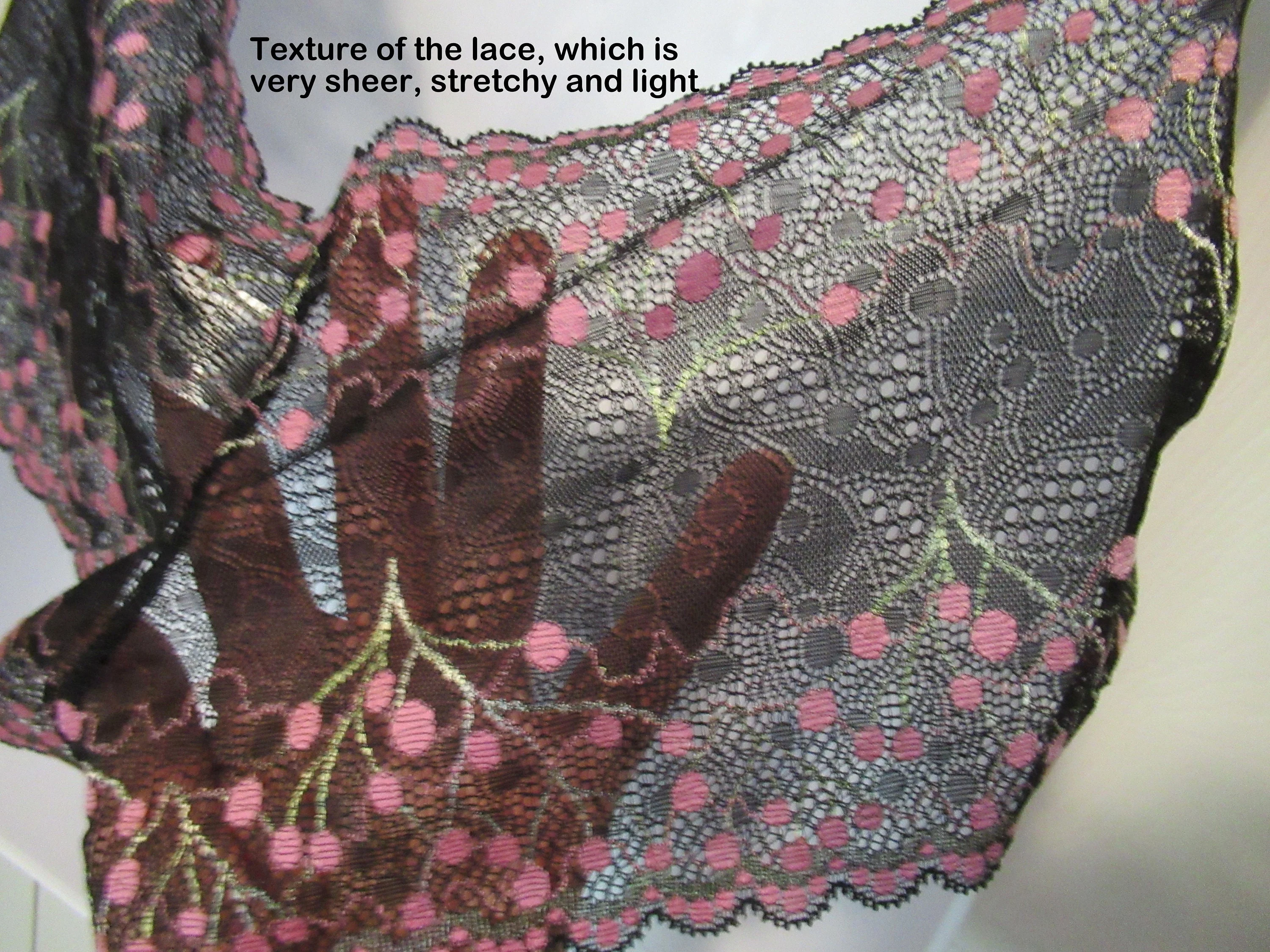 Rampage Medium Panty Sheer Black Pink and Green Lace by Rampage - Image 6