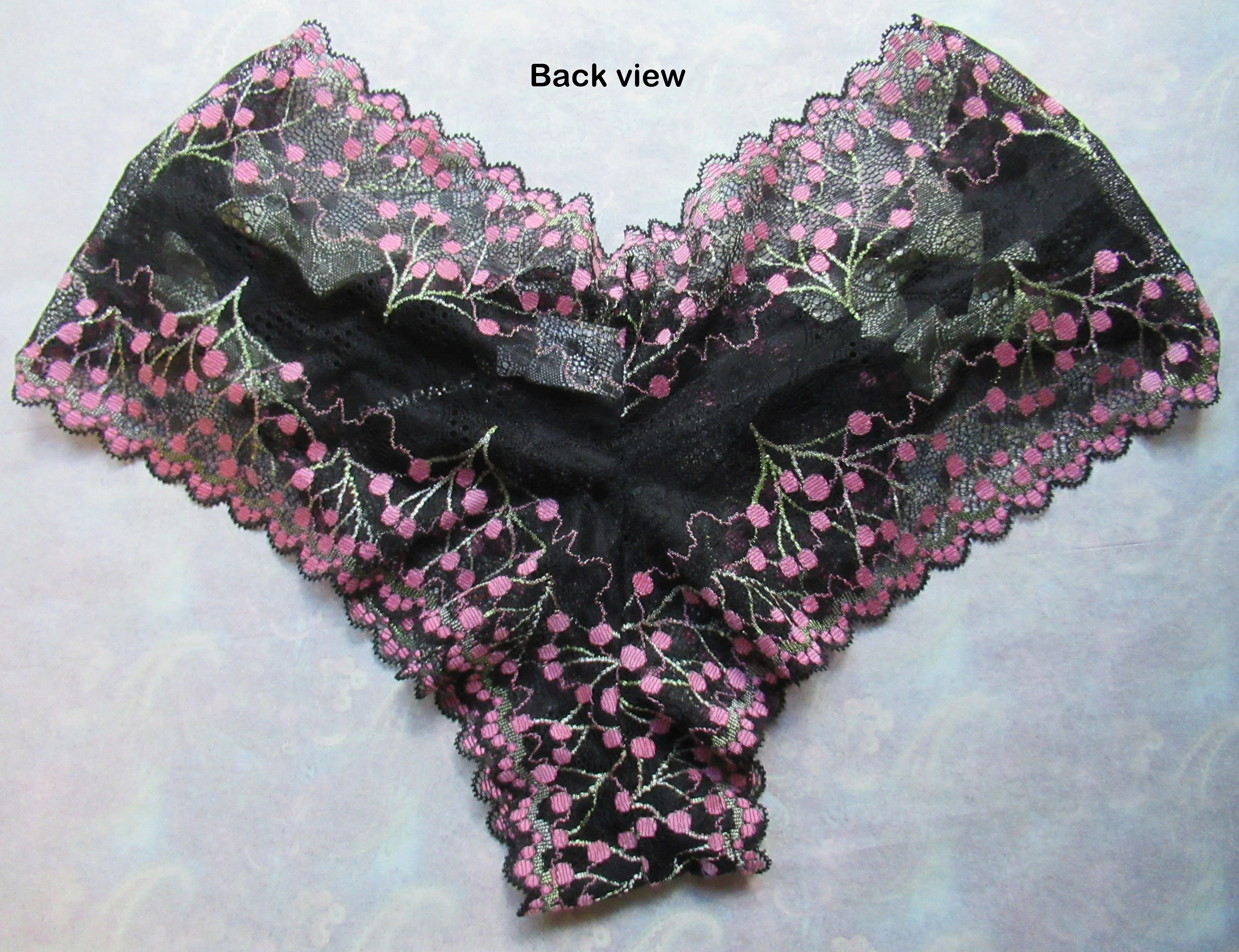 Rampage Medium Panty Sheer Black Pink and Green Lace by Rampage - Image 9