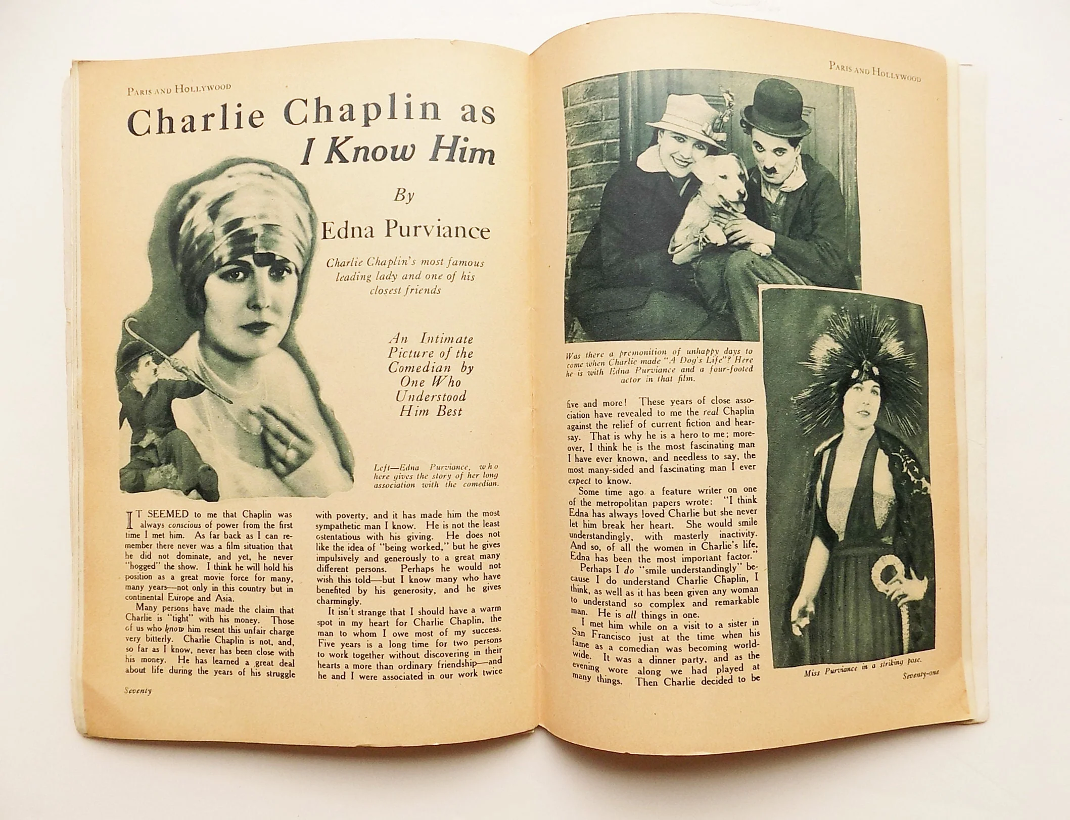 Rare 1927 April Issue of Paris and Hollywood Magazine 98 Pages 17 Full Page Pin Ups Charlie Chaplin Silent Films - Image 6