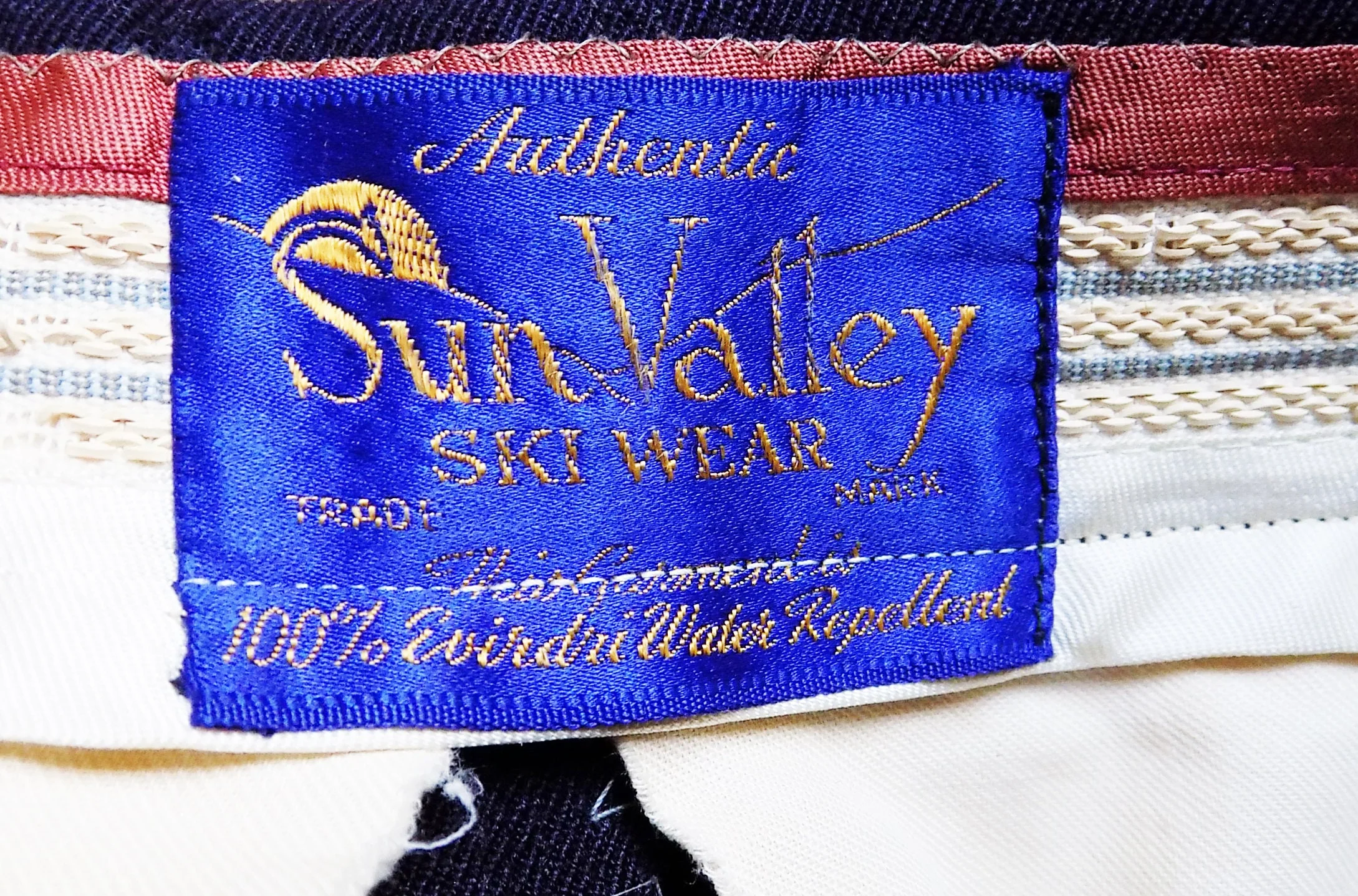 Rare 30s 50s Sun Valley Gabardine Womans Ski Pants Stirrup Pants S Evirdri Water Repellant Dark Navy Blue Side Metal Zip - Image 3