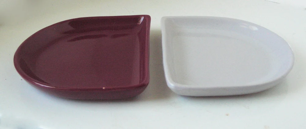 Rare 40s Burgundy and Gray Plates Olive Plates Candy Dishes Catch All - Image 2