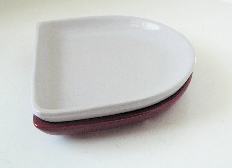 Rare 40s Burgundy and Gray Plates Olive Plates Candy Dishes Catch All - Image 3