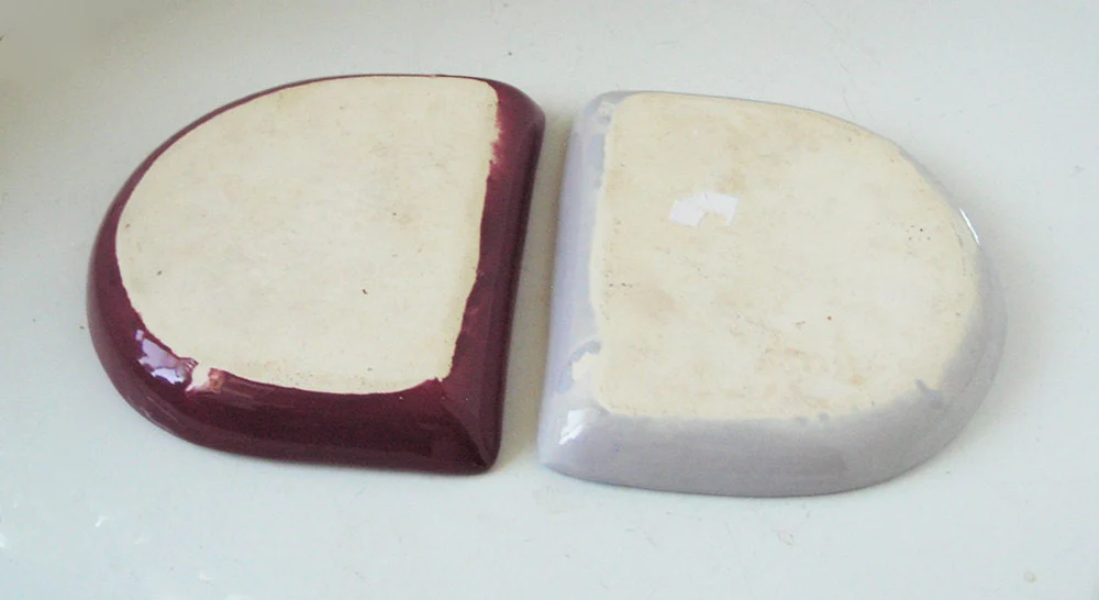 Rare 40s Burgundy and Gray Plates Olive Plates Candy Dishes Catch All - Image 4