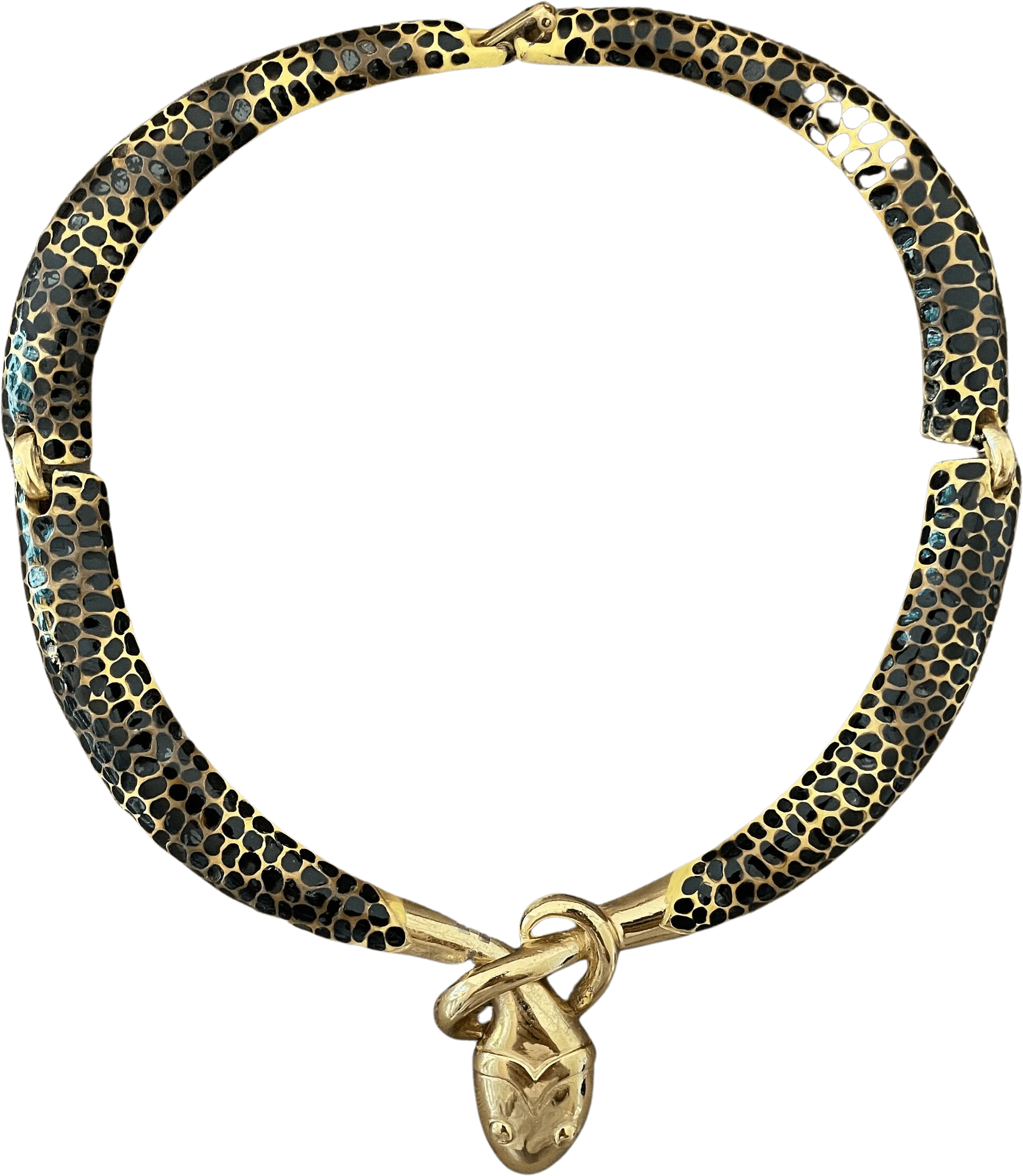 Rare Dvf Diane Von Furstenberg Snake Enamel Vintage Statement Choker Necklace by Diane Von Fürstenberg