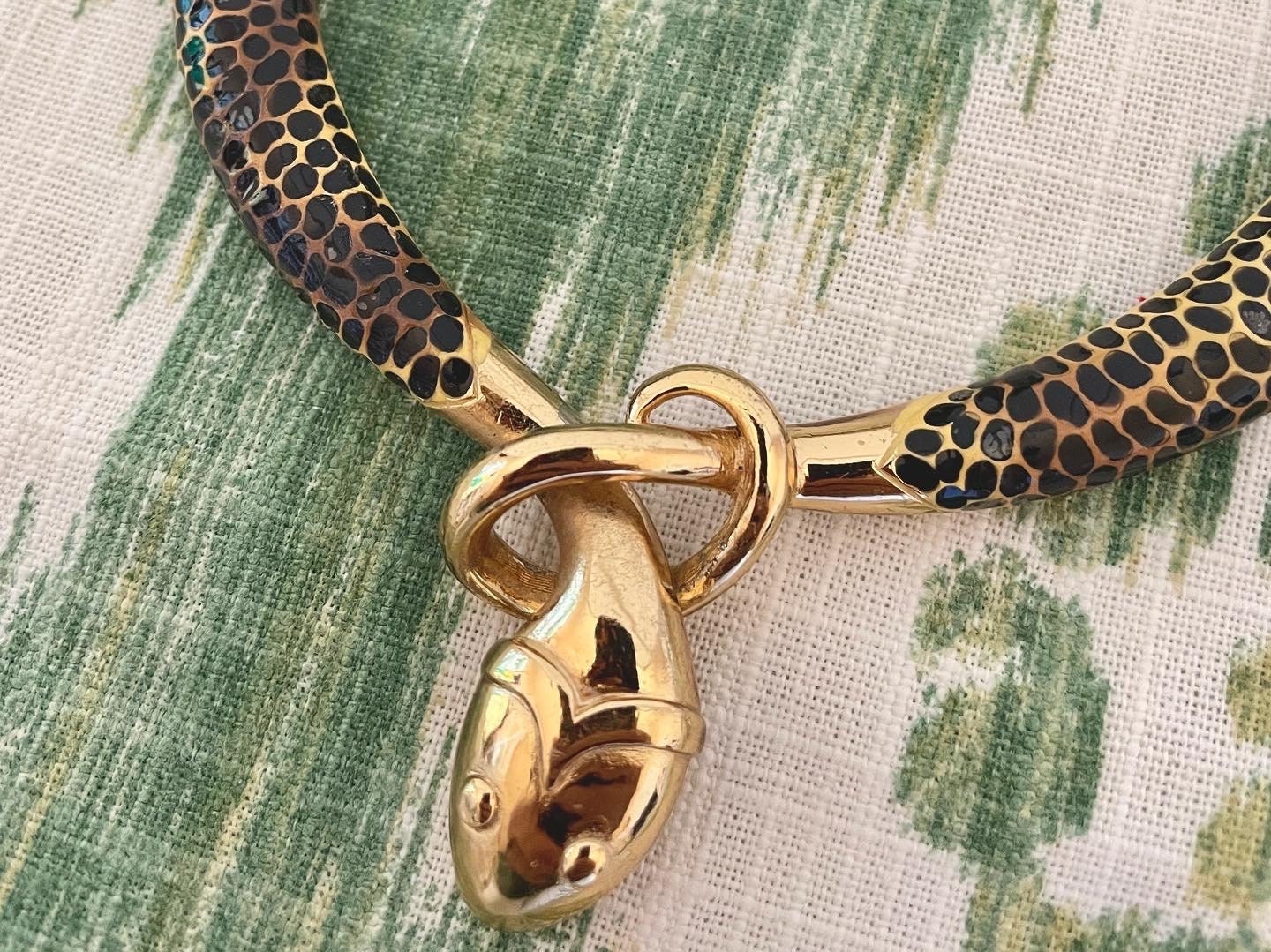Rare Dvf Diane Von Furstenberg Snake Enamel Vintage Statement Choker Necklace by Diane Von Fürstenberg - Image 3