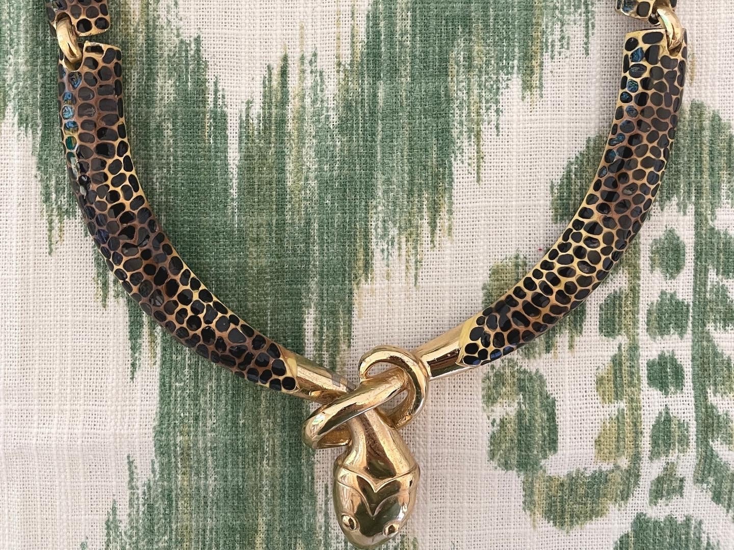 Rare Dvf Diane Von Furstenberg Snake Enamel Vintage Statement Choker Necklace by Diane Von Fürstenberg - Image 4