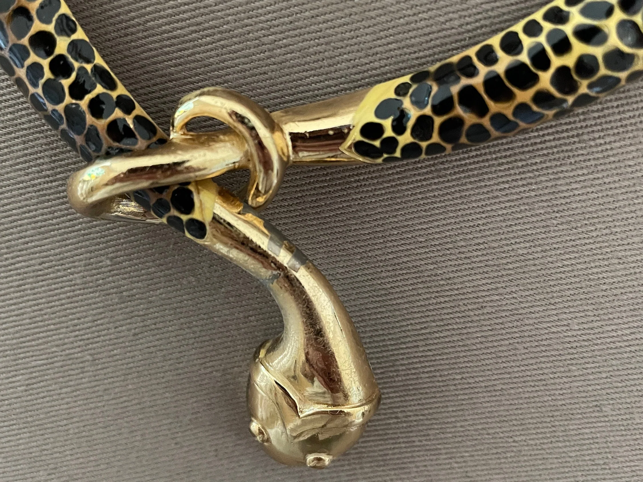 Rare Dvf Diane Von Furstenberg Snake Enamel Vintage Statement Choker Necklace by Diane Von Fürstenberg - Image 6